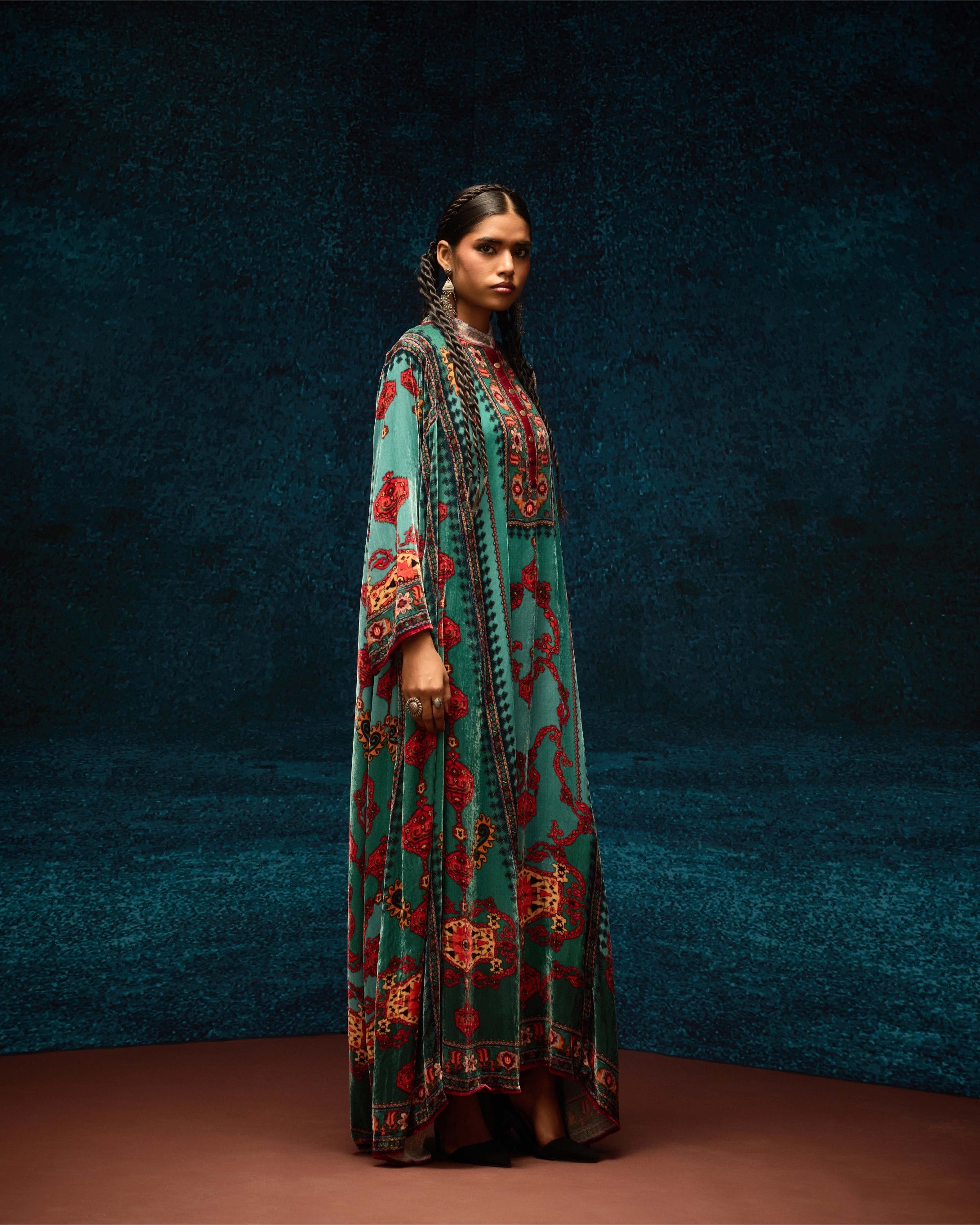 Ajrakh/Shiraj : Ghazala - Aqua
