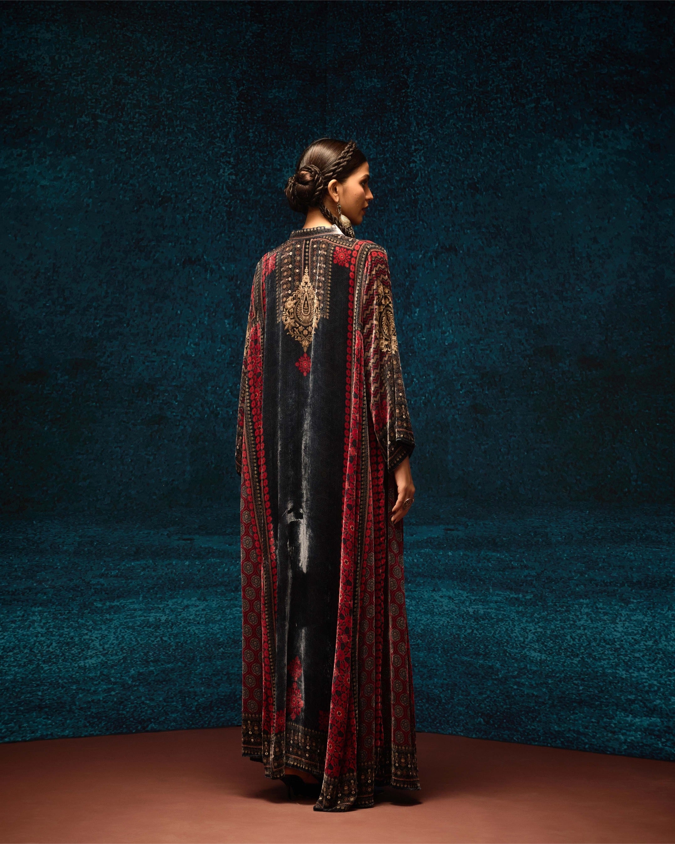 Ajrakh : Ghazala - Black/Red