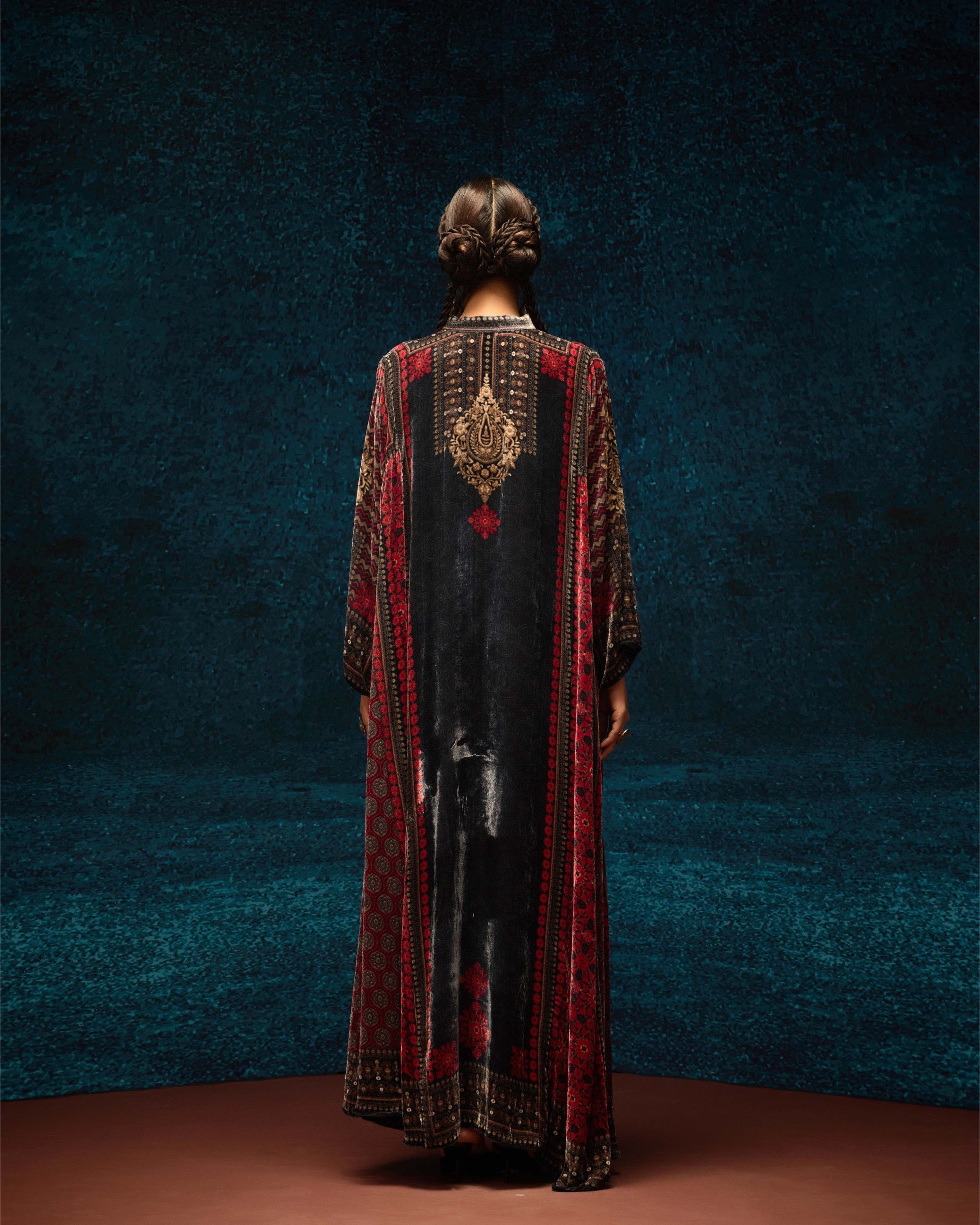Ajrakh : Ghazala - Black/Red