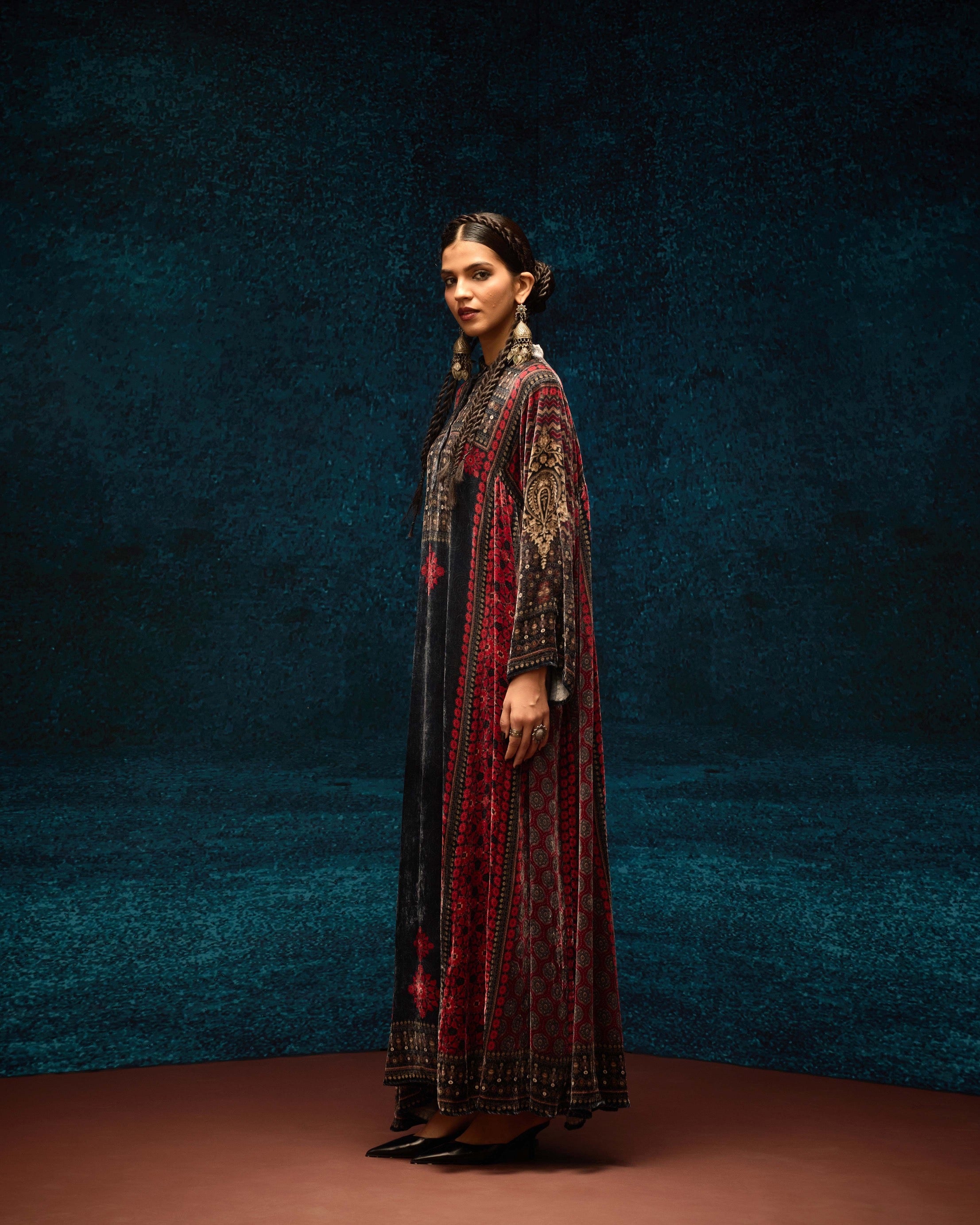 Ajrakh : Ghazala - Black/Red