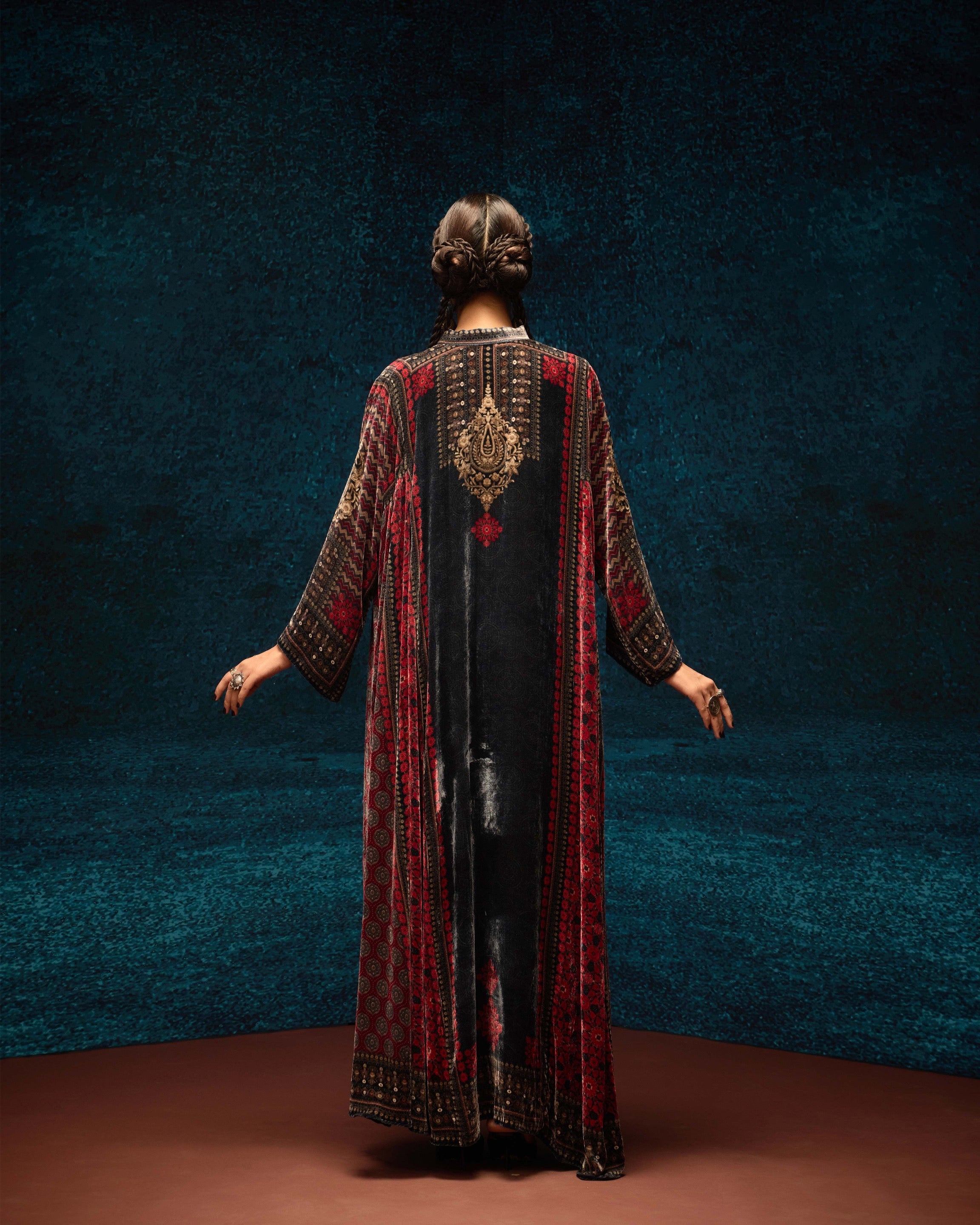 Ajrakh : Ghazala - Black/Red