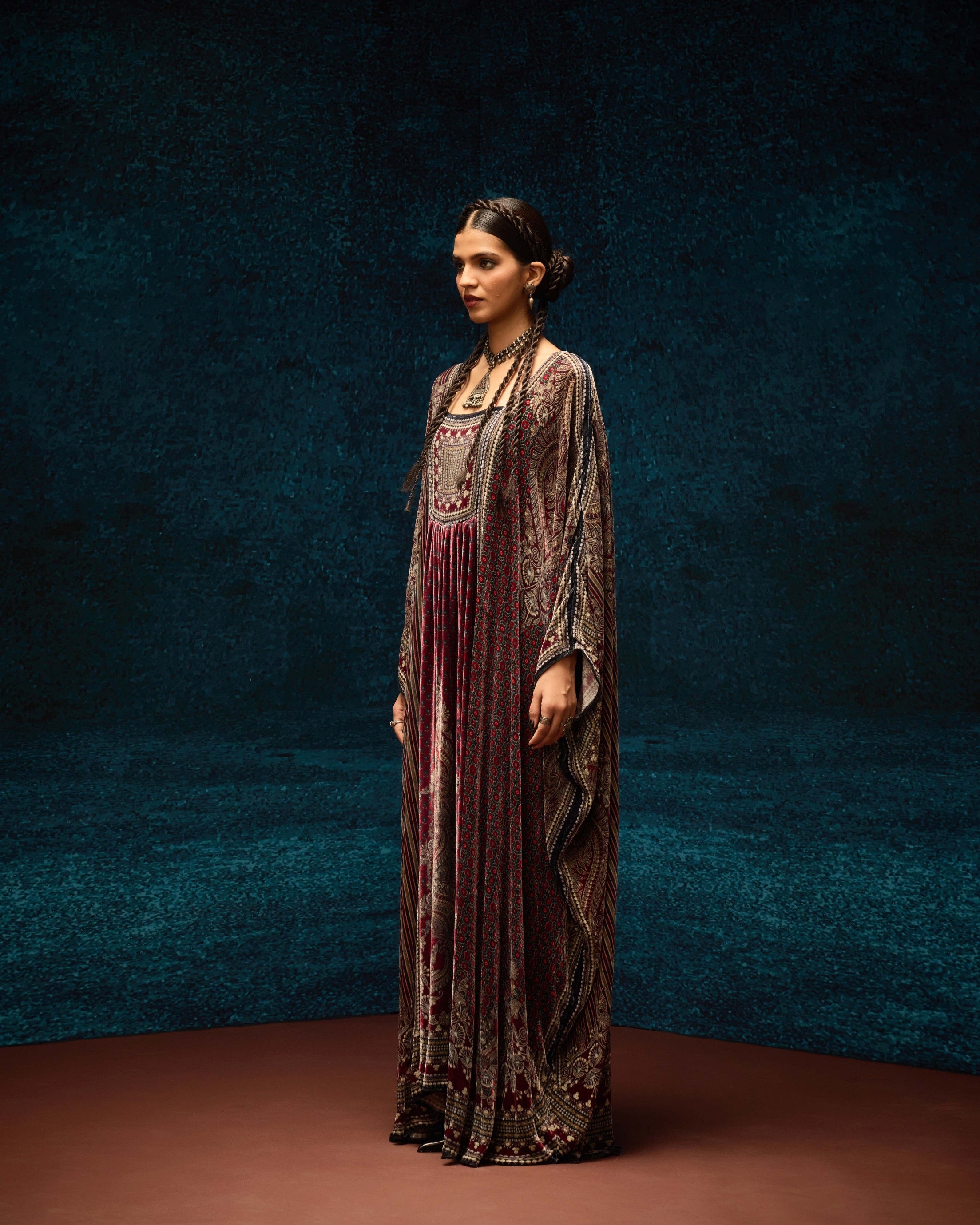 Ajrakh/Shiraz : Yolanda - Maroon