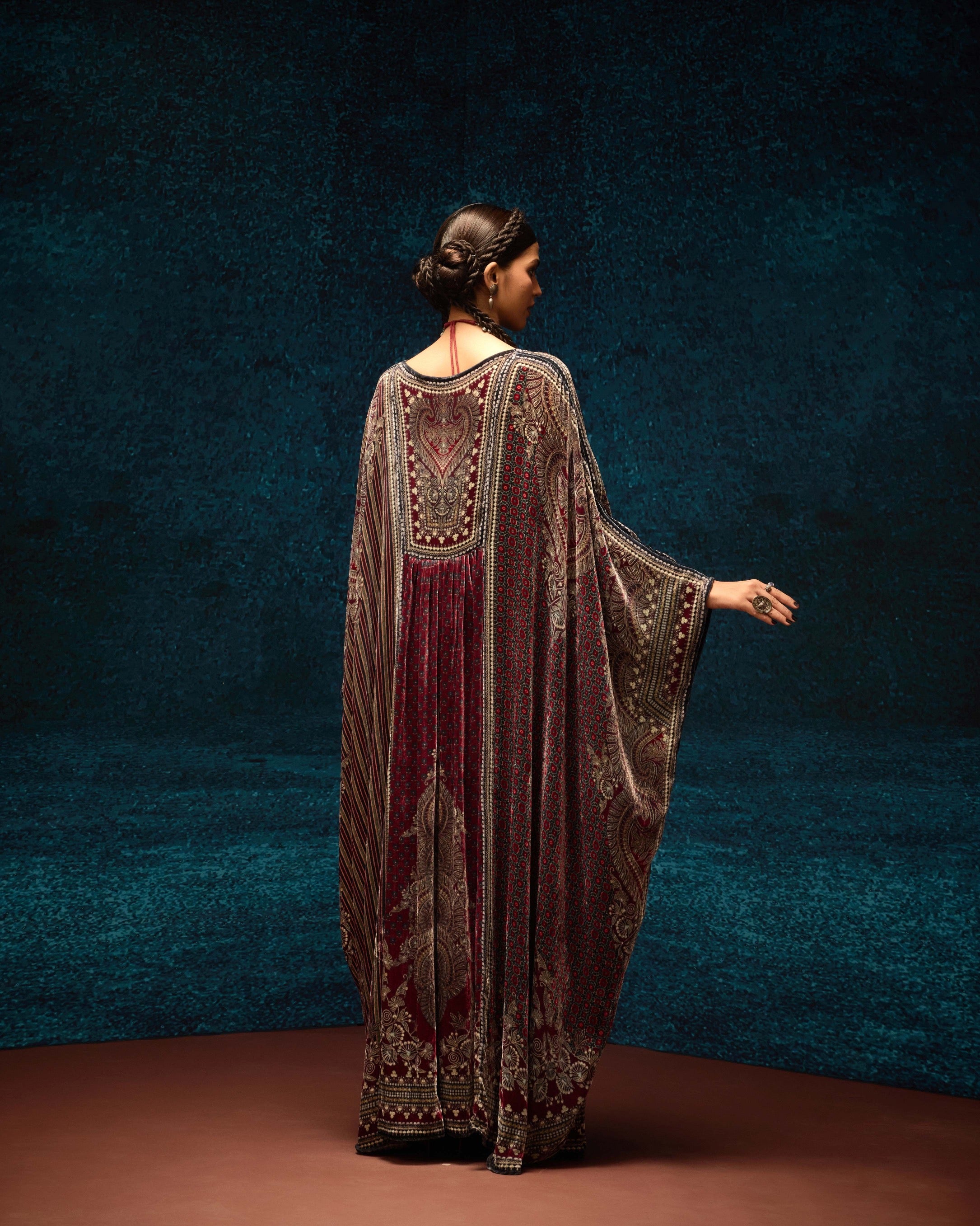Ajrakh/Shiraz : Yolanda - Maroon