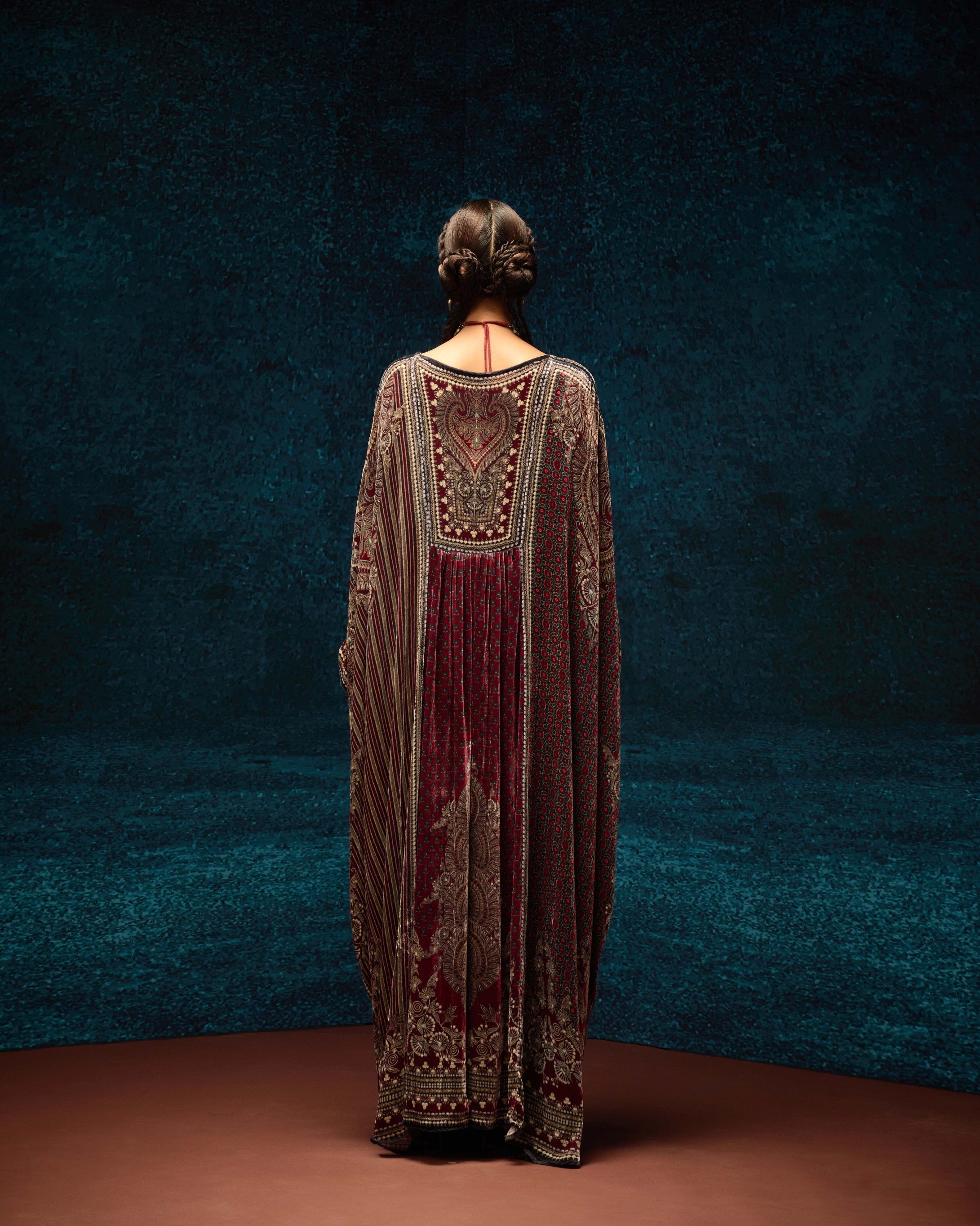 Ajrakh/Shiraz : Yolanda - Maroon