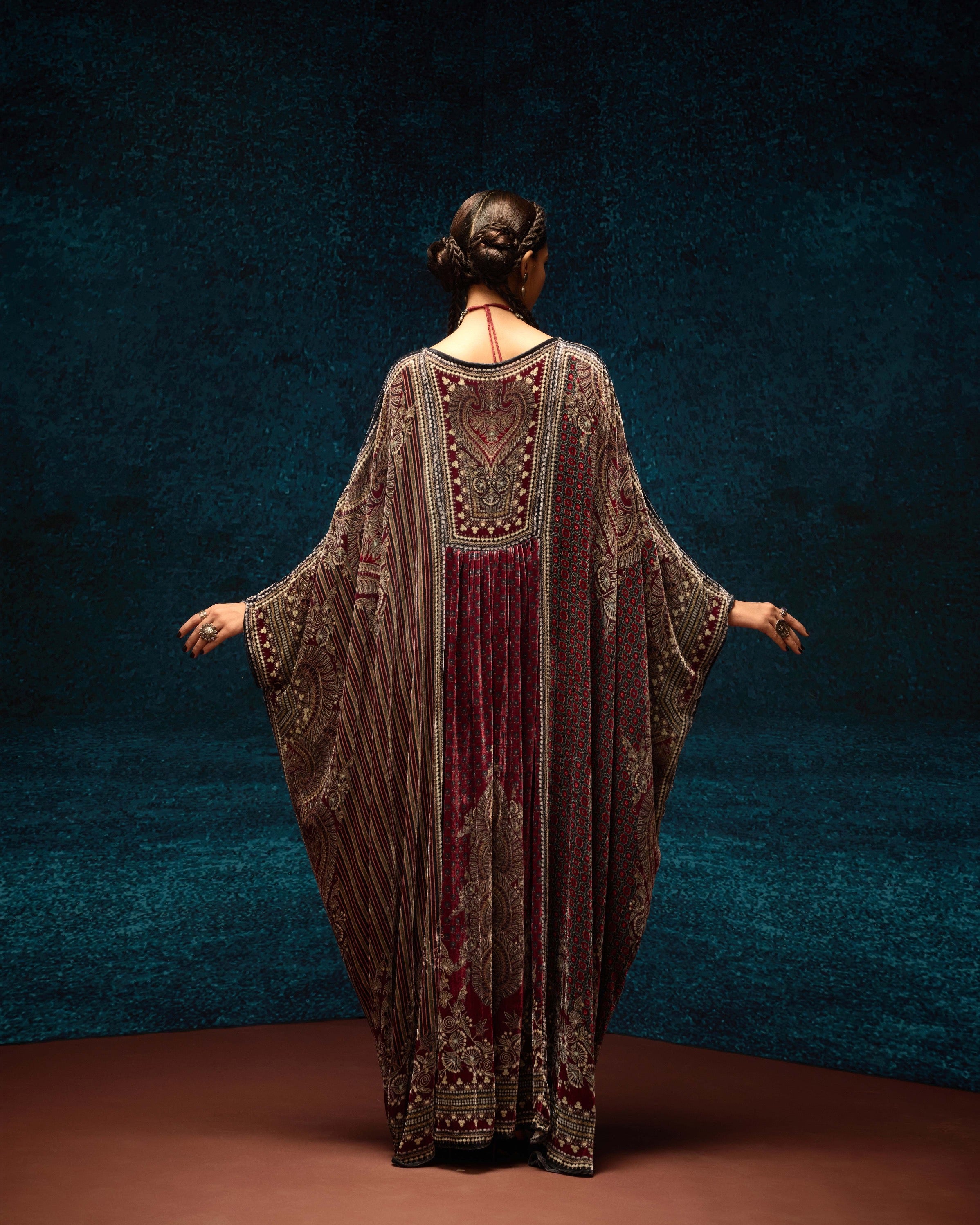 Ajrakh/Shiraz : Yolanda - Maroon