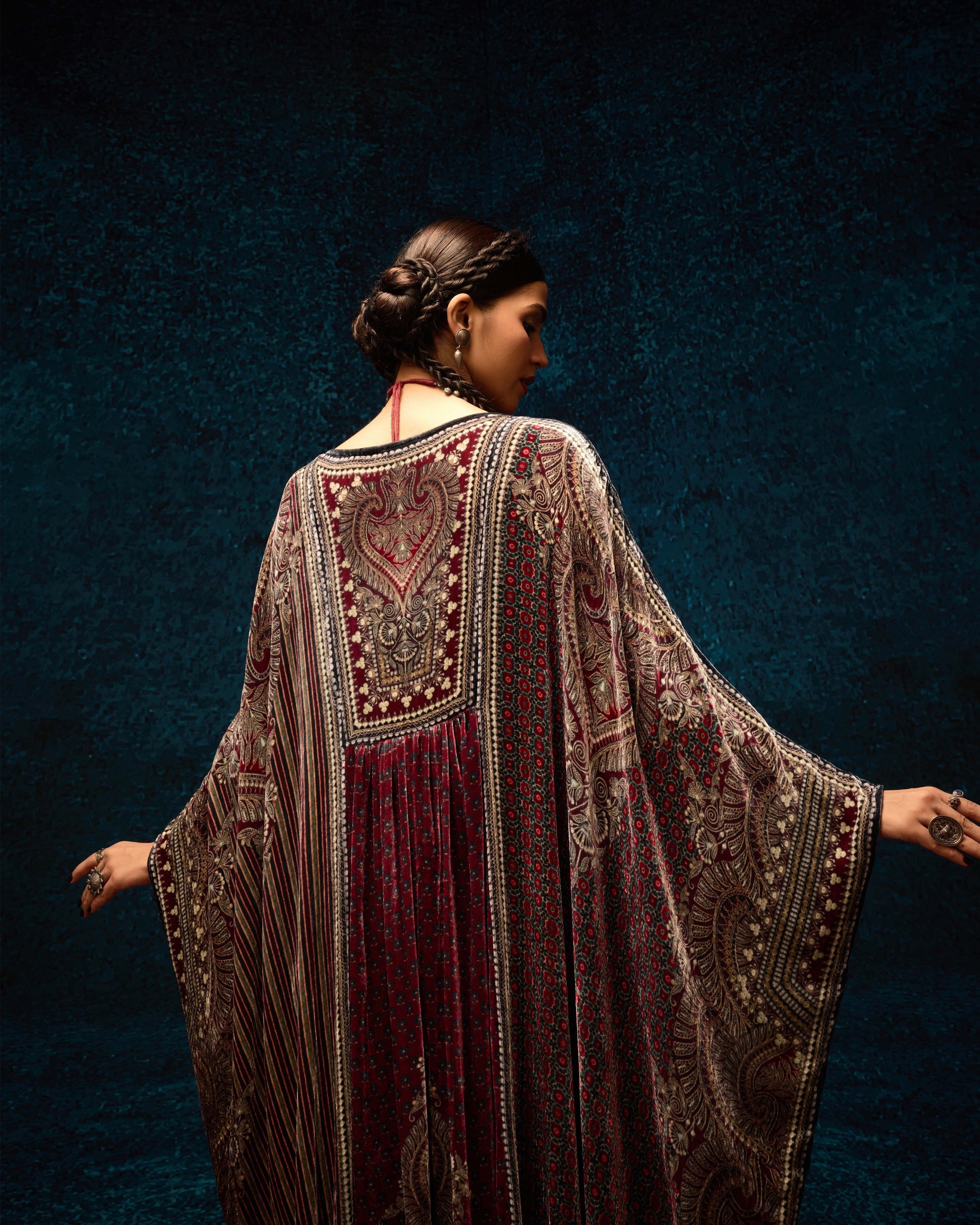 Ajrakh/Shiraz : Yolanda - Maroon
