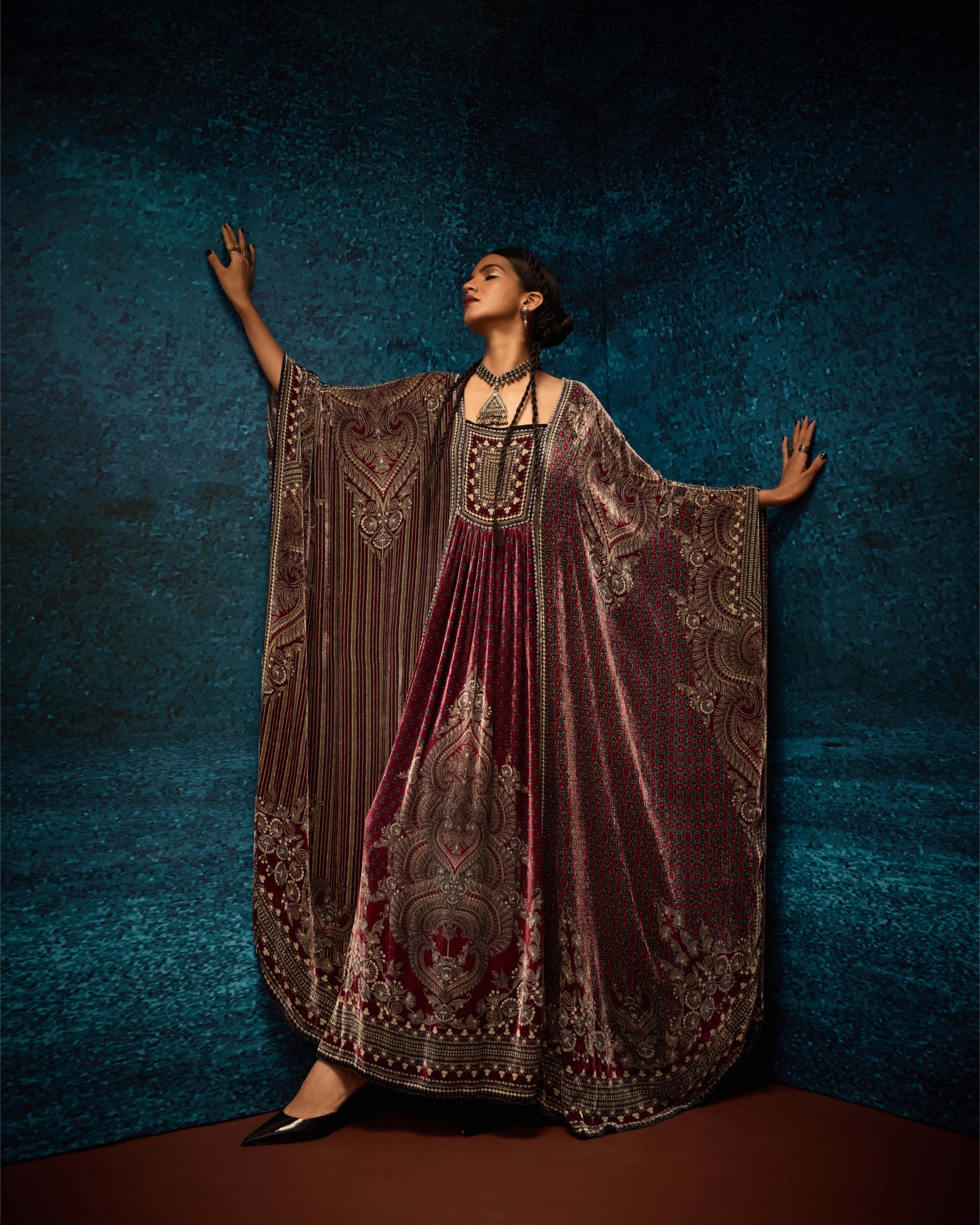 Ajrakh/Shiraz : Yolanda - Maroon