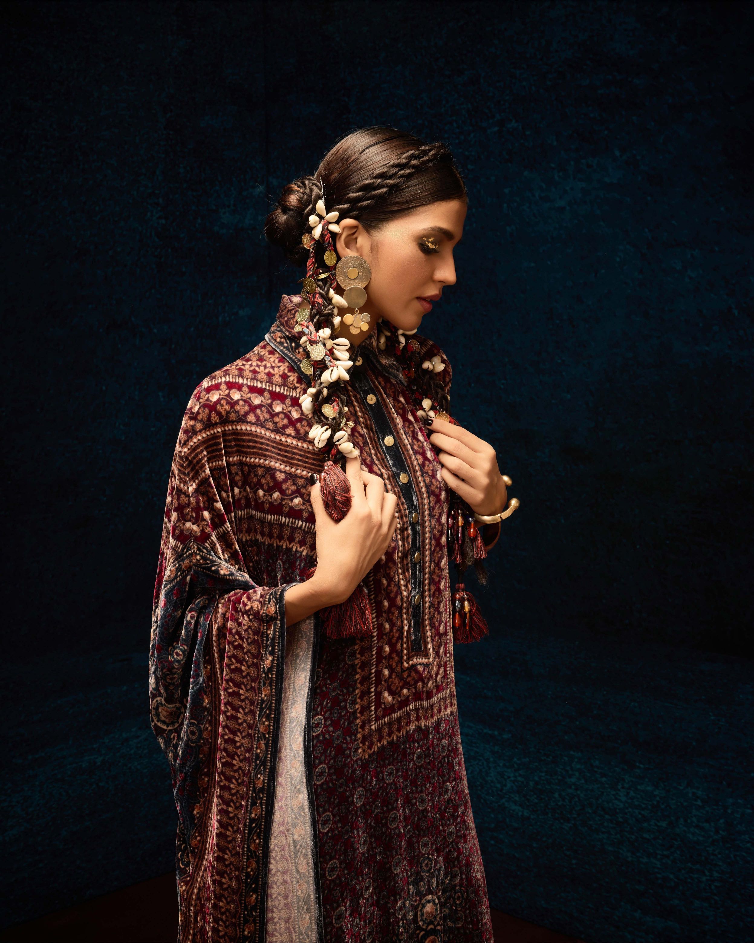 Ajrakh : Sharifa - Maroon
