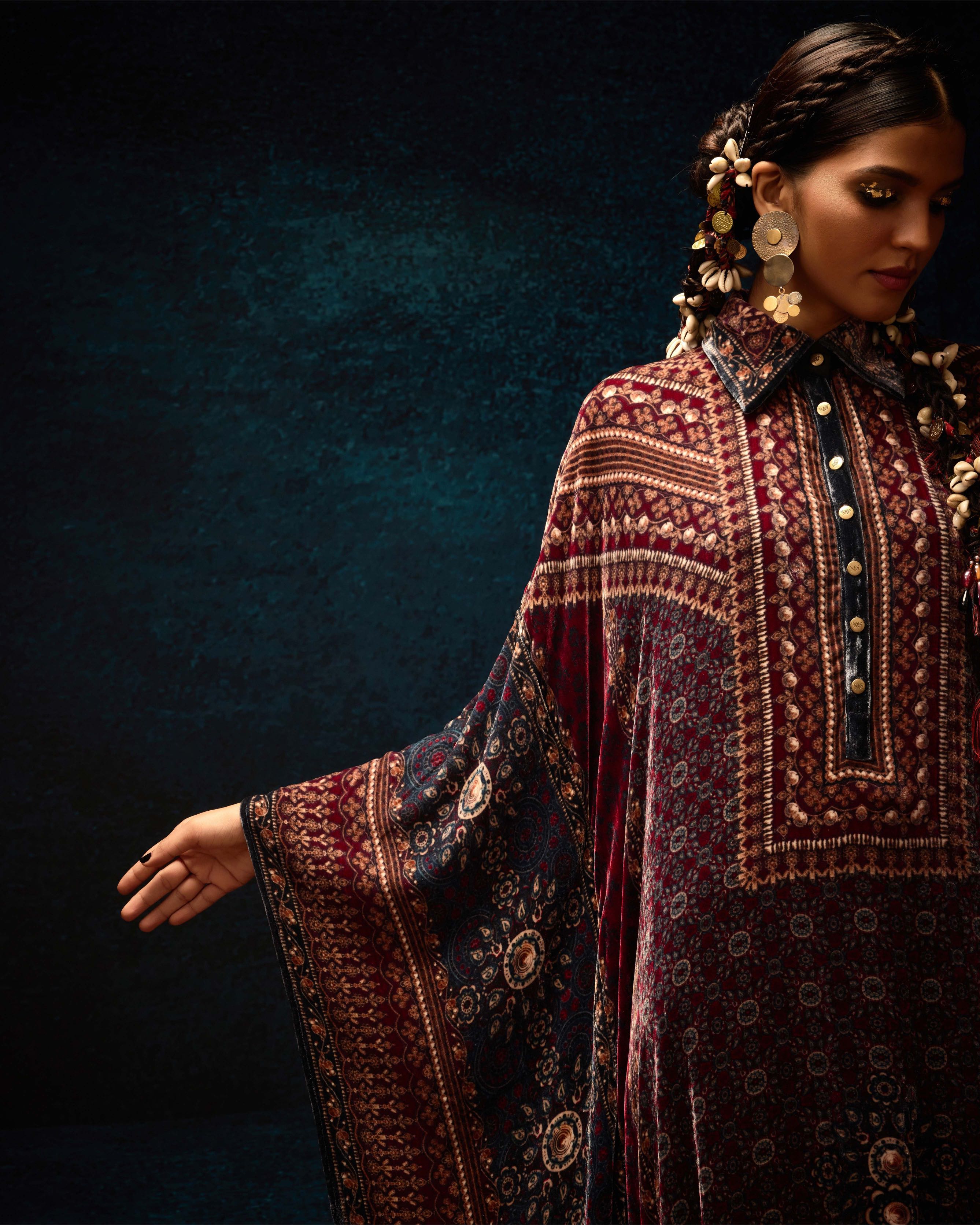 Ajrakh : Sharifa - Maroon