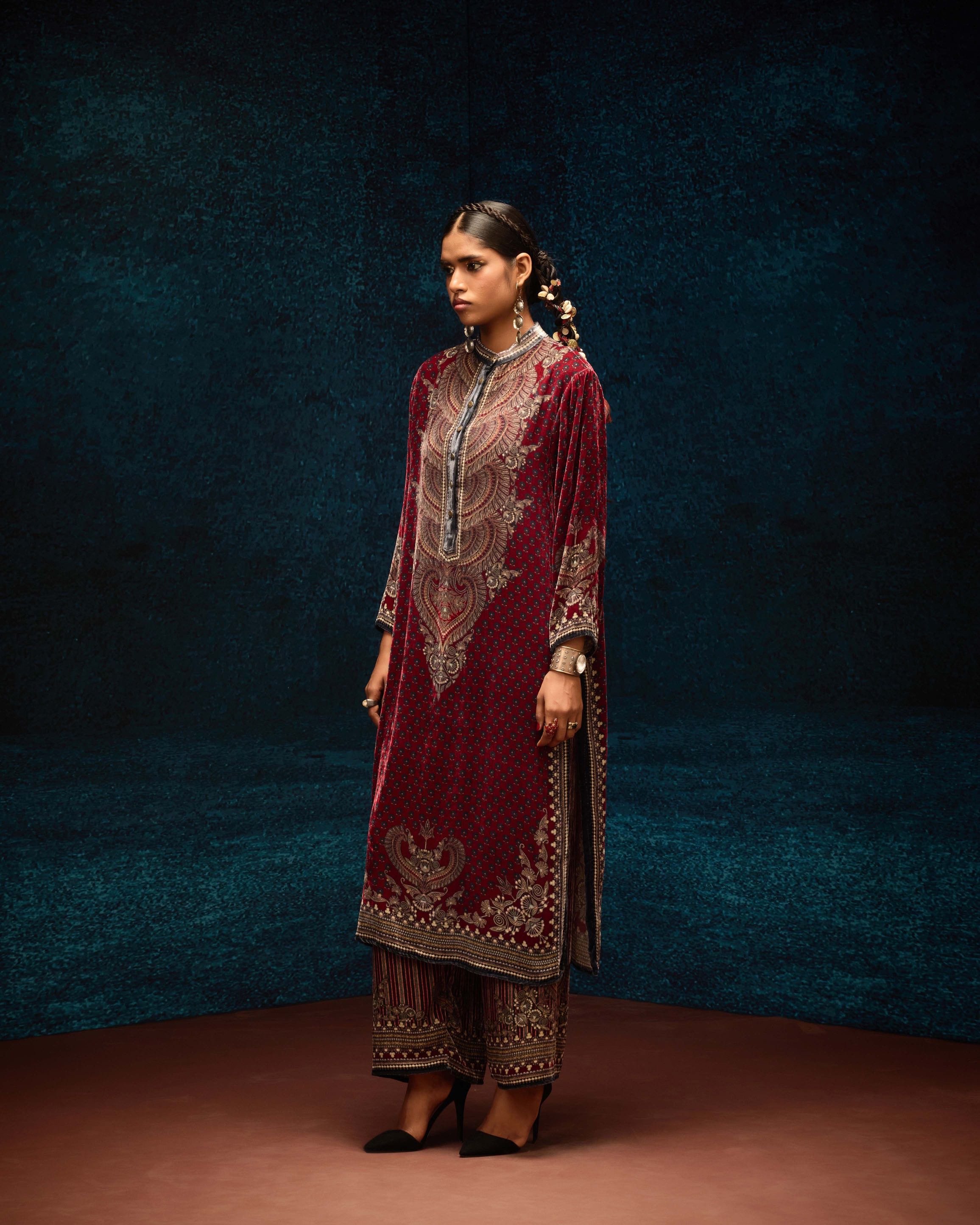 Ajrakh : Ramin - Maroon