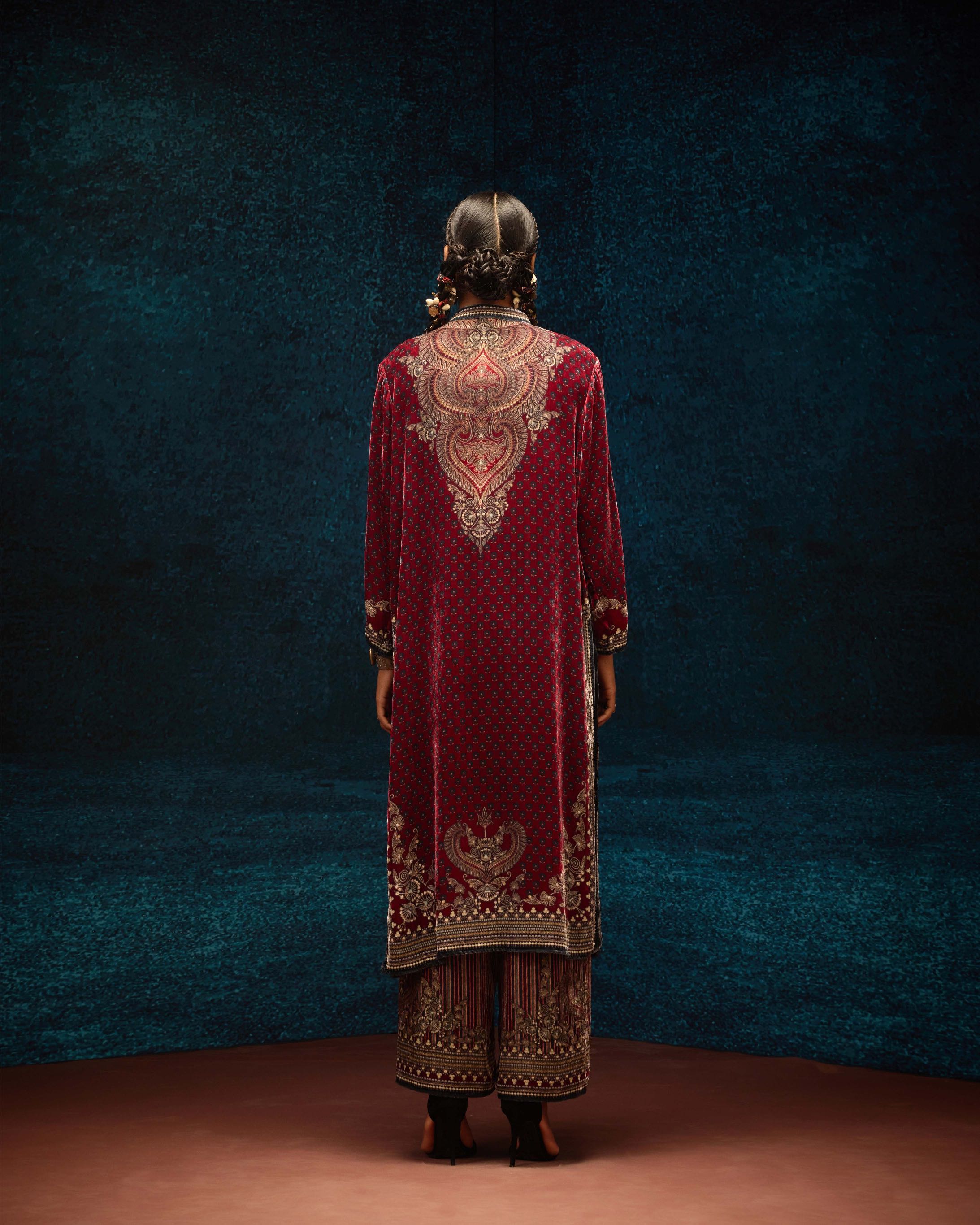 Ajrakh : Ramin - Maroon