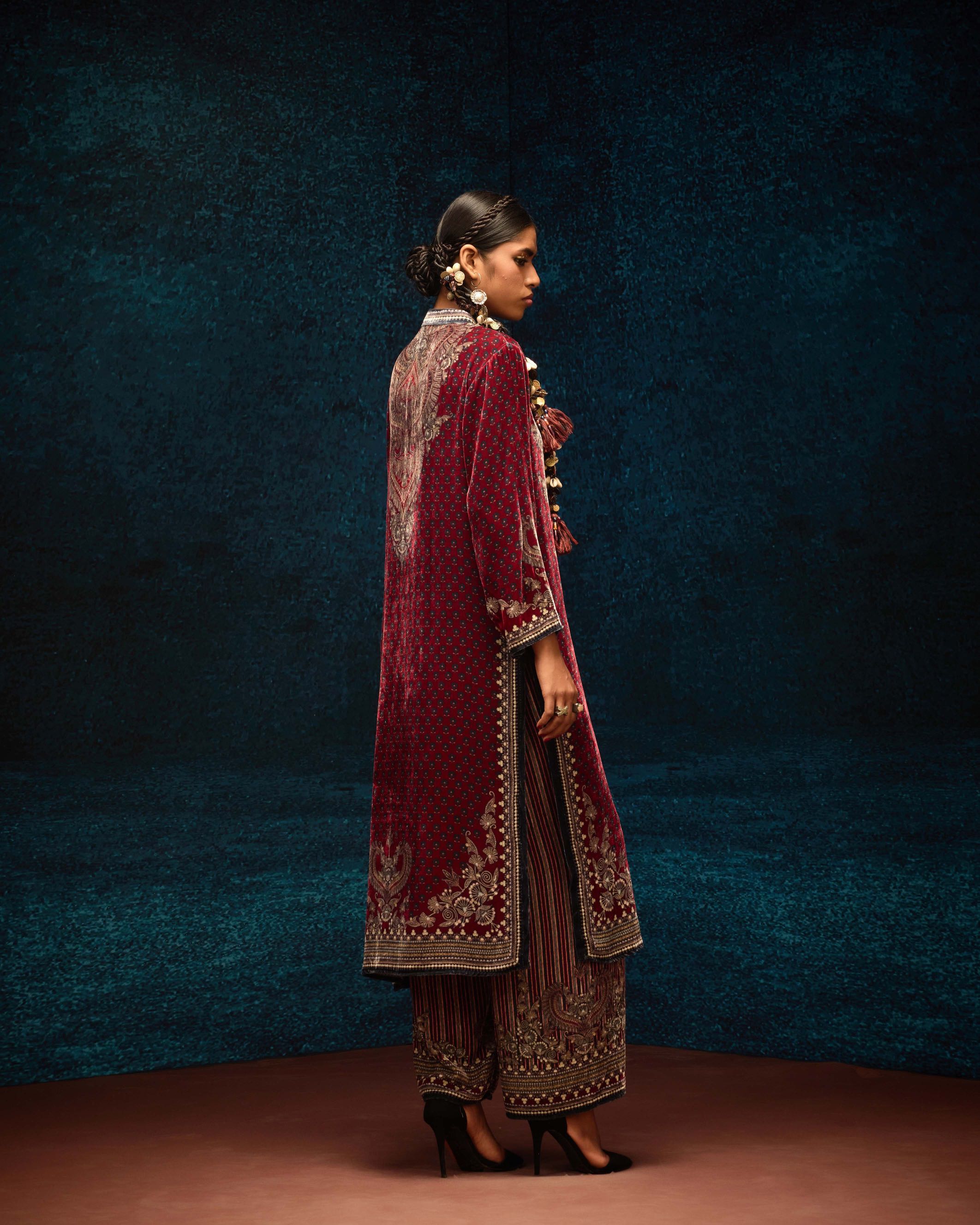 Ajrakh : Ramin - Maroon