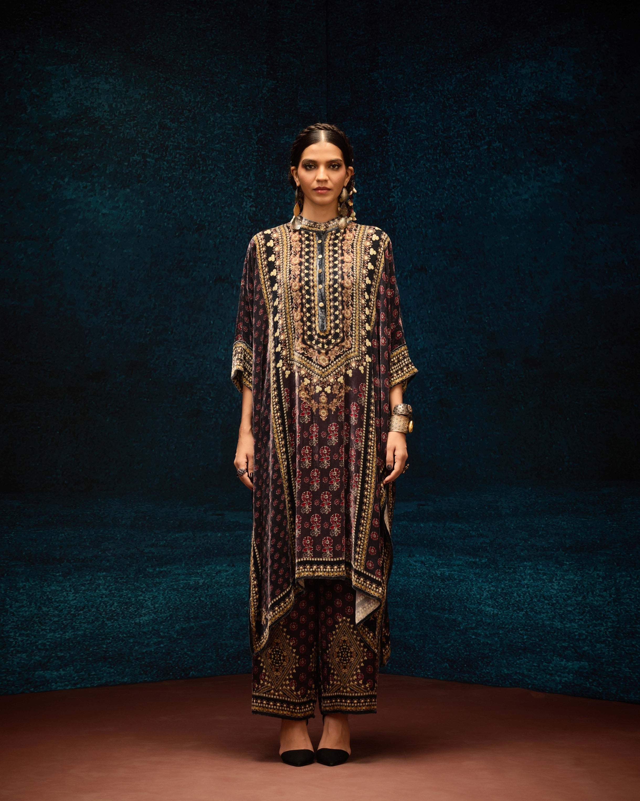Ajrakh : Chantelle - Burgundy