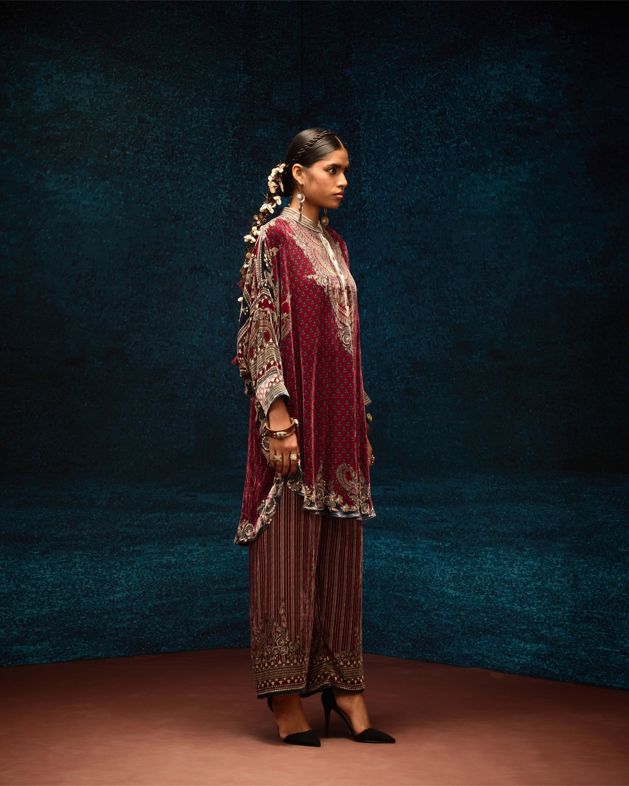 Ajrakh : Mabel - Maroon
