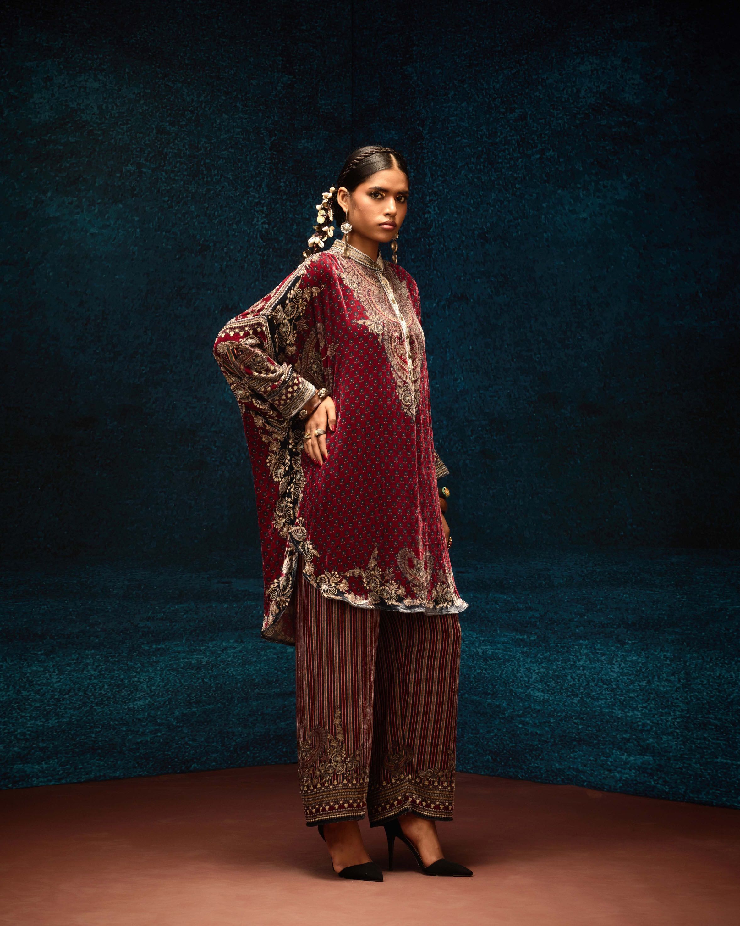 Ajrakh : Mabel - Maroon