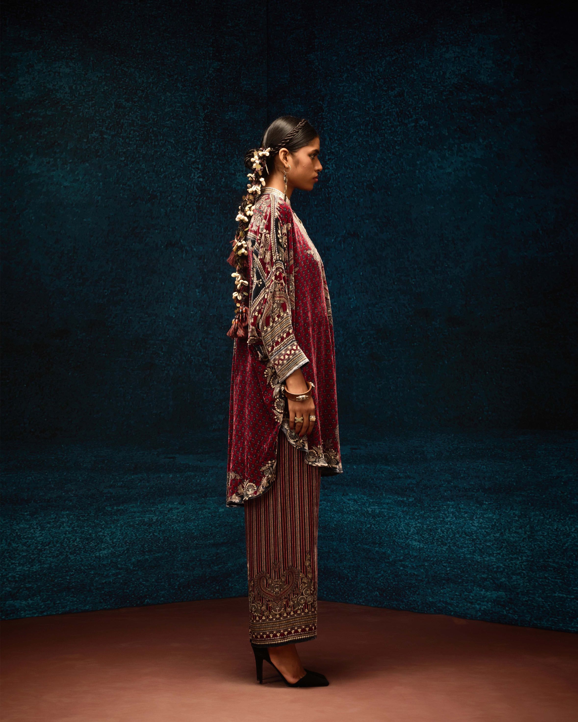 Ajrakh : Mabel - Maroon