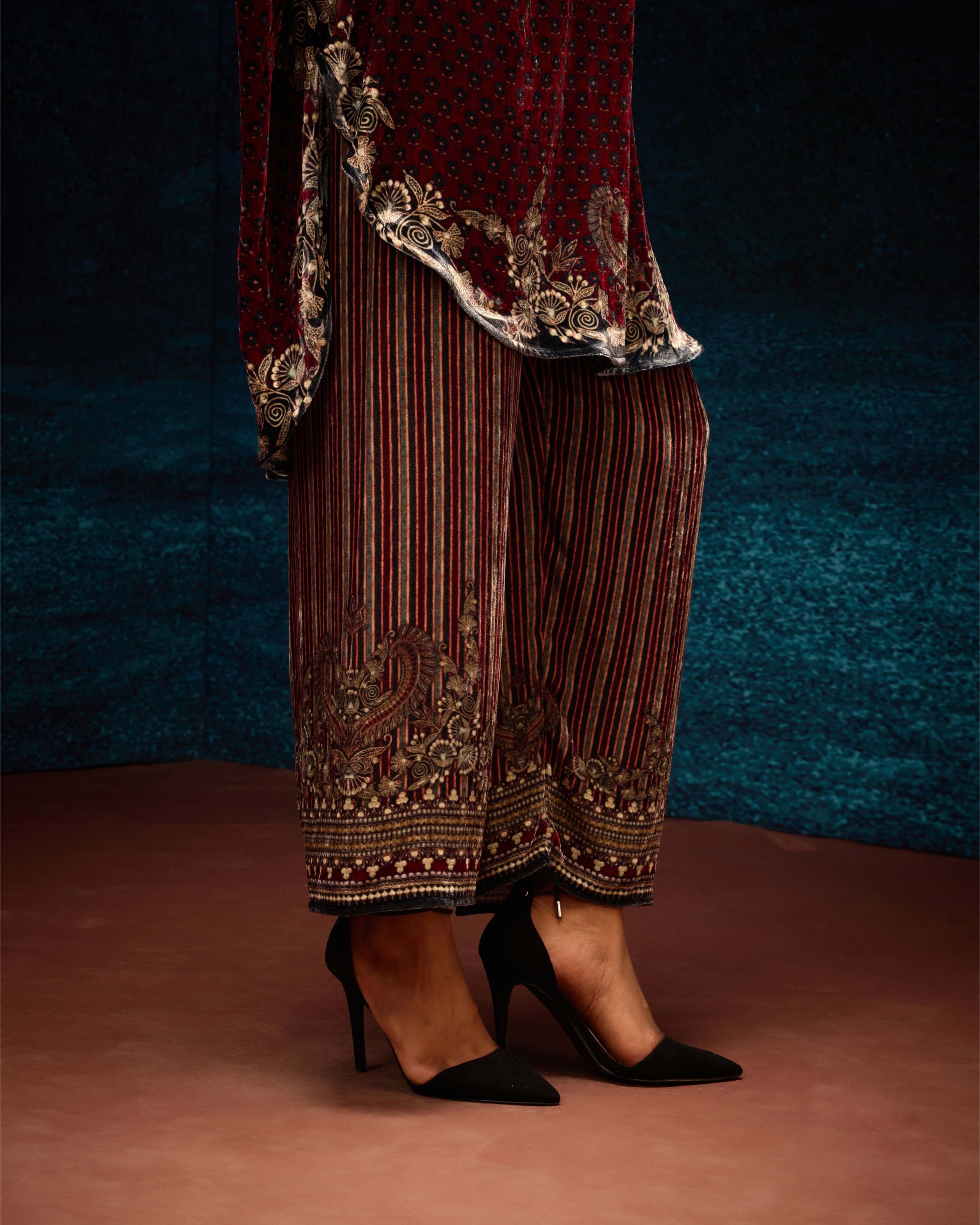 Ajrakh : Mabel - Maroon