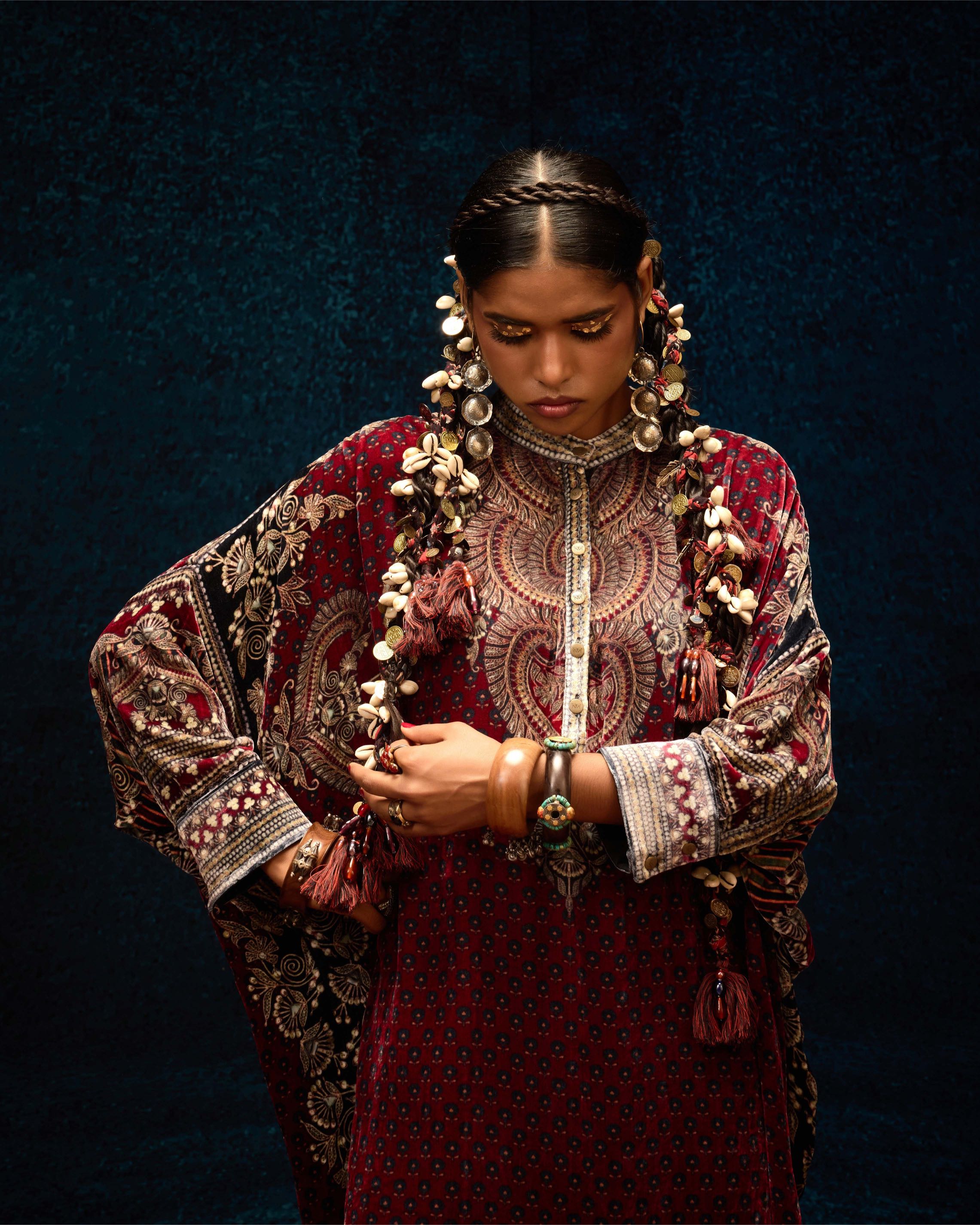 Ajrakh : Mabel - Maroon