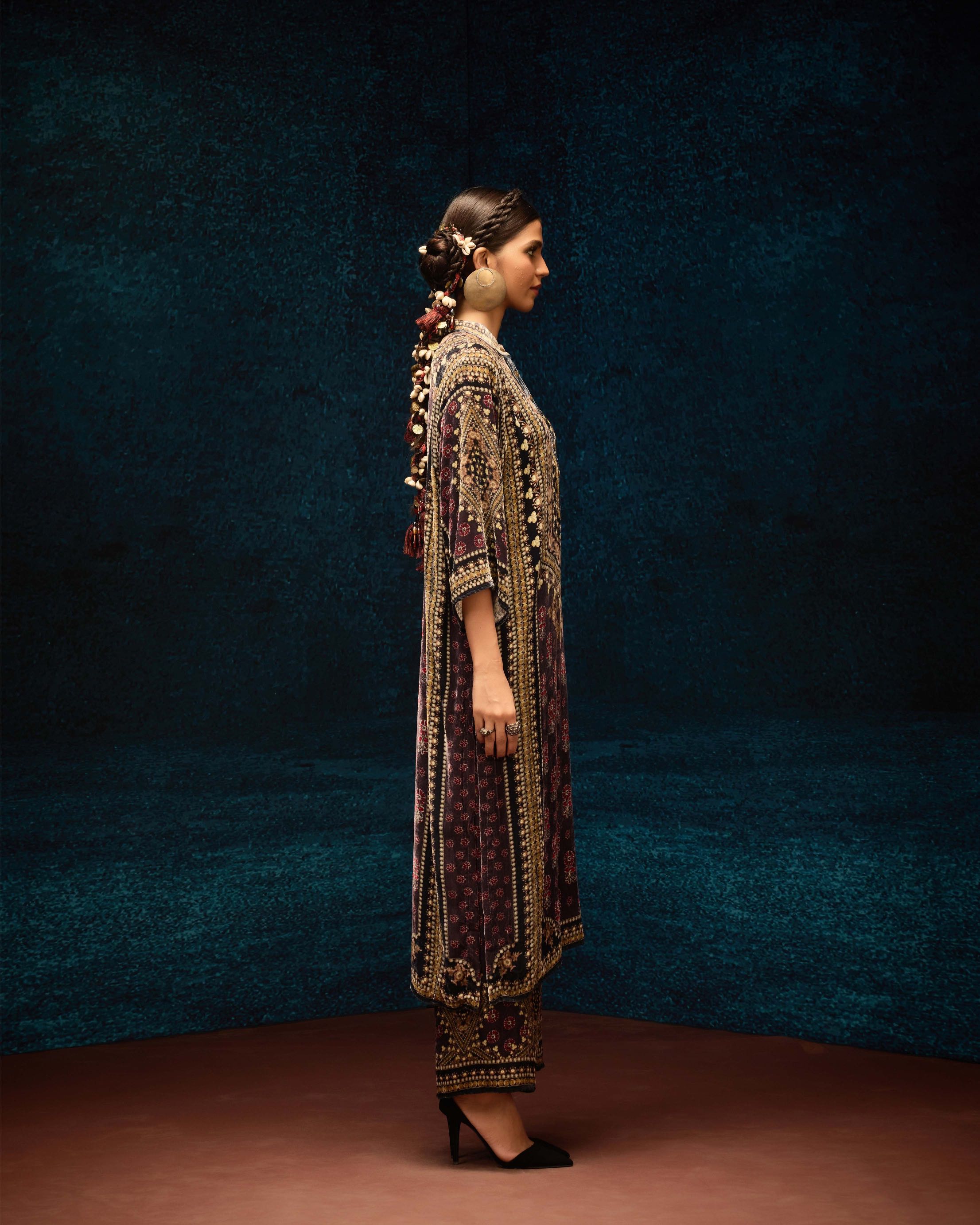 Ajrakh : Ghazala - Burgundy