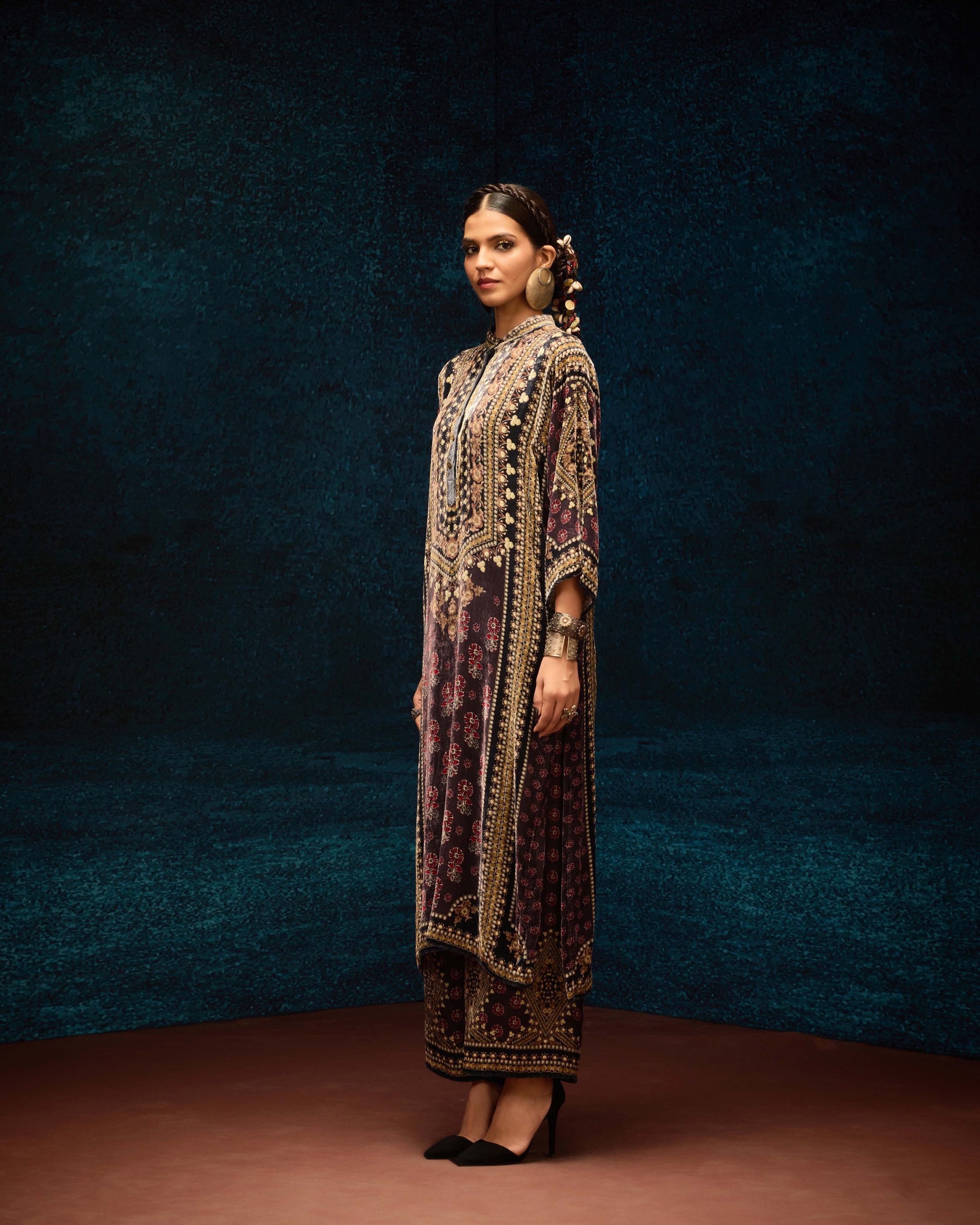 Ajrakh : Ghazala - Burgundy