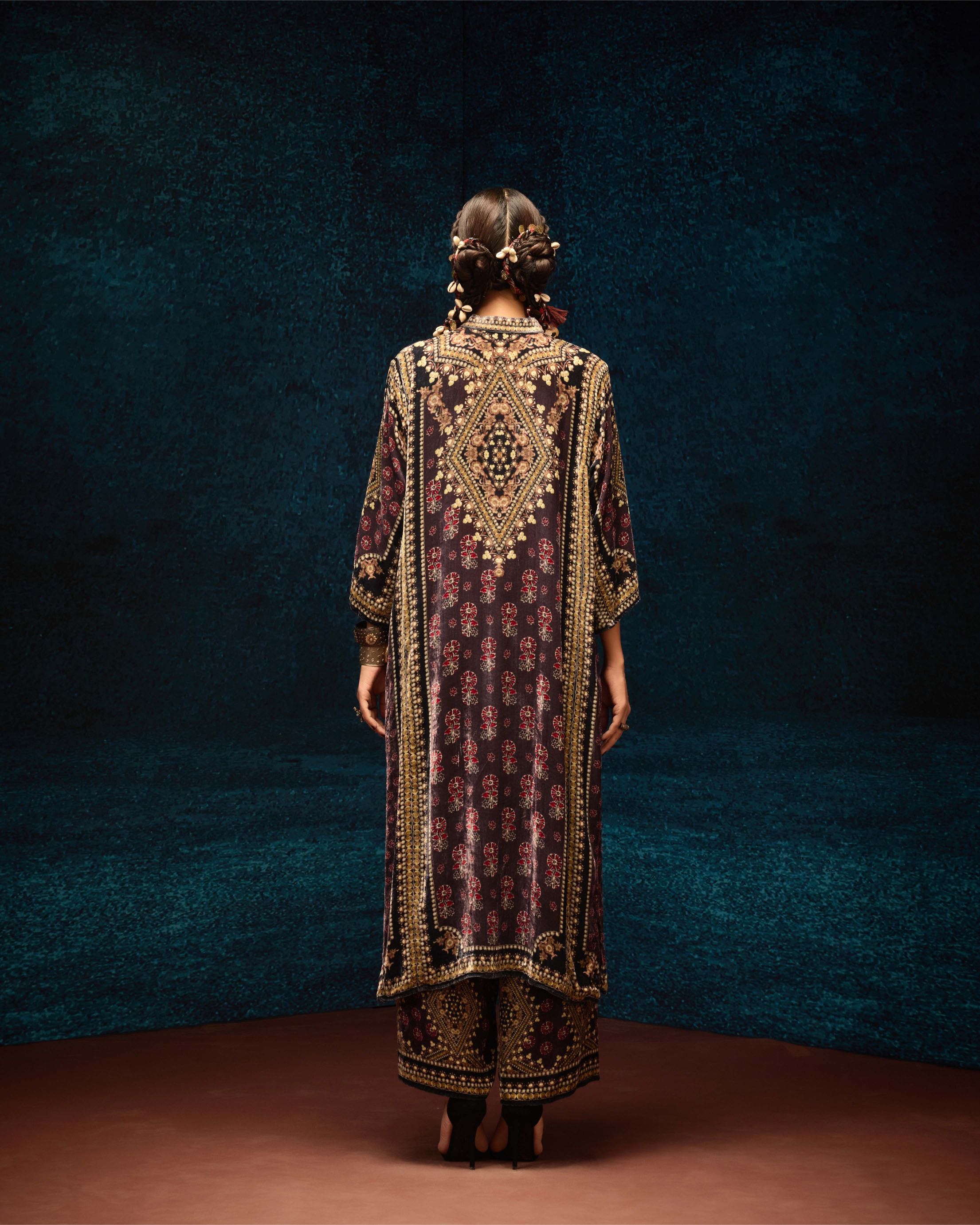 Ajrakh : Ghazala - Burgundy