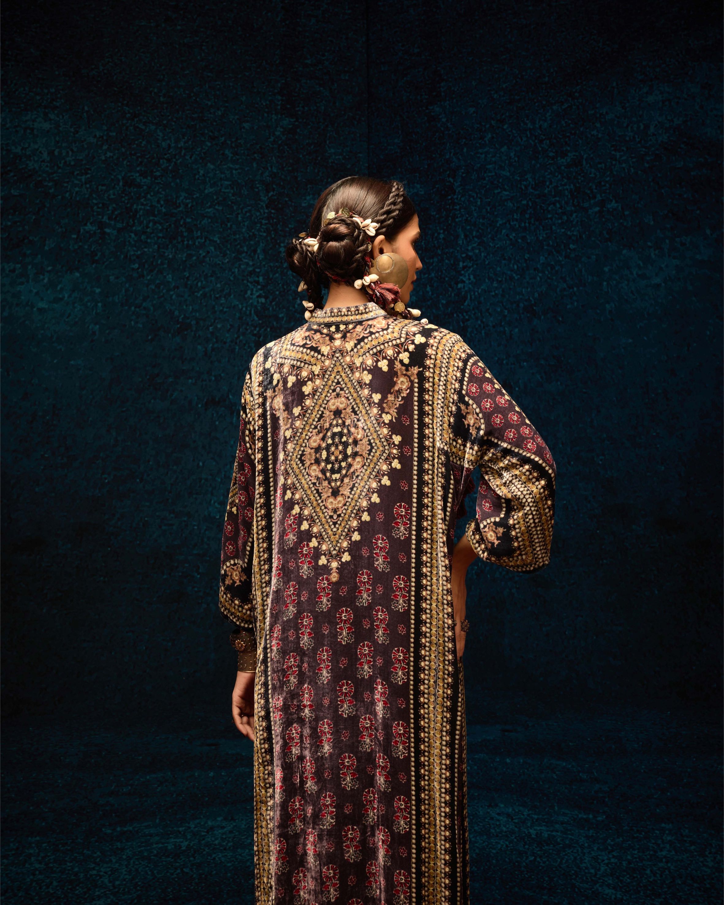 Ajrakh : Ghazala - Burgundy