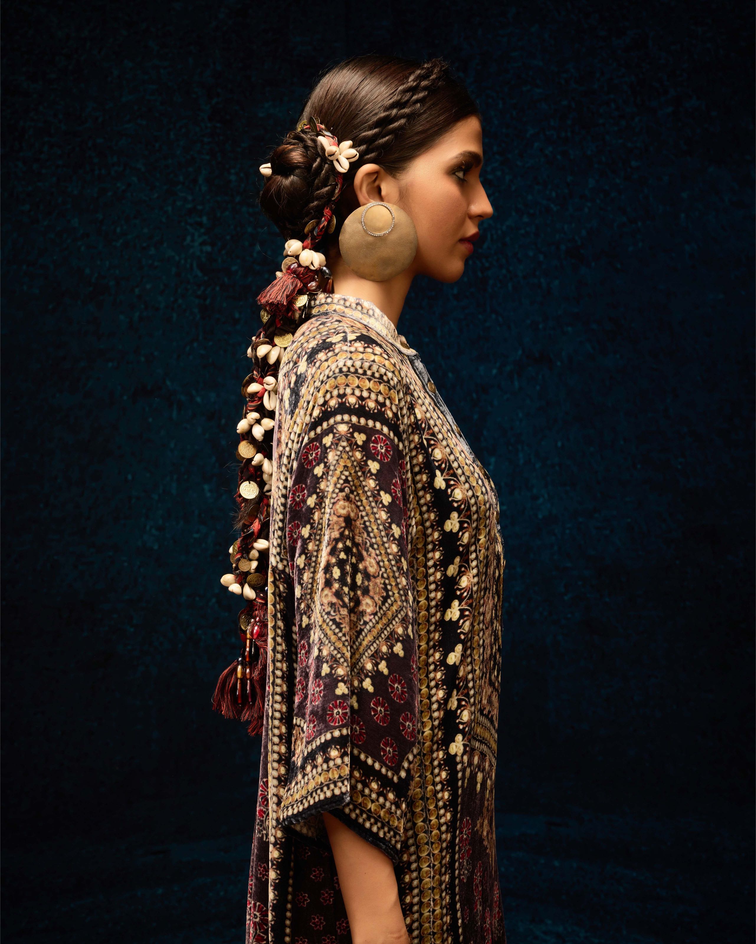 Ajrakh : Ghazala - Burgundy