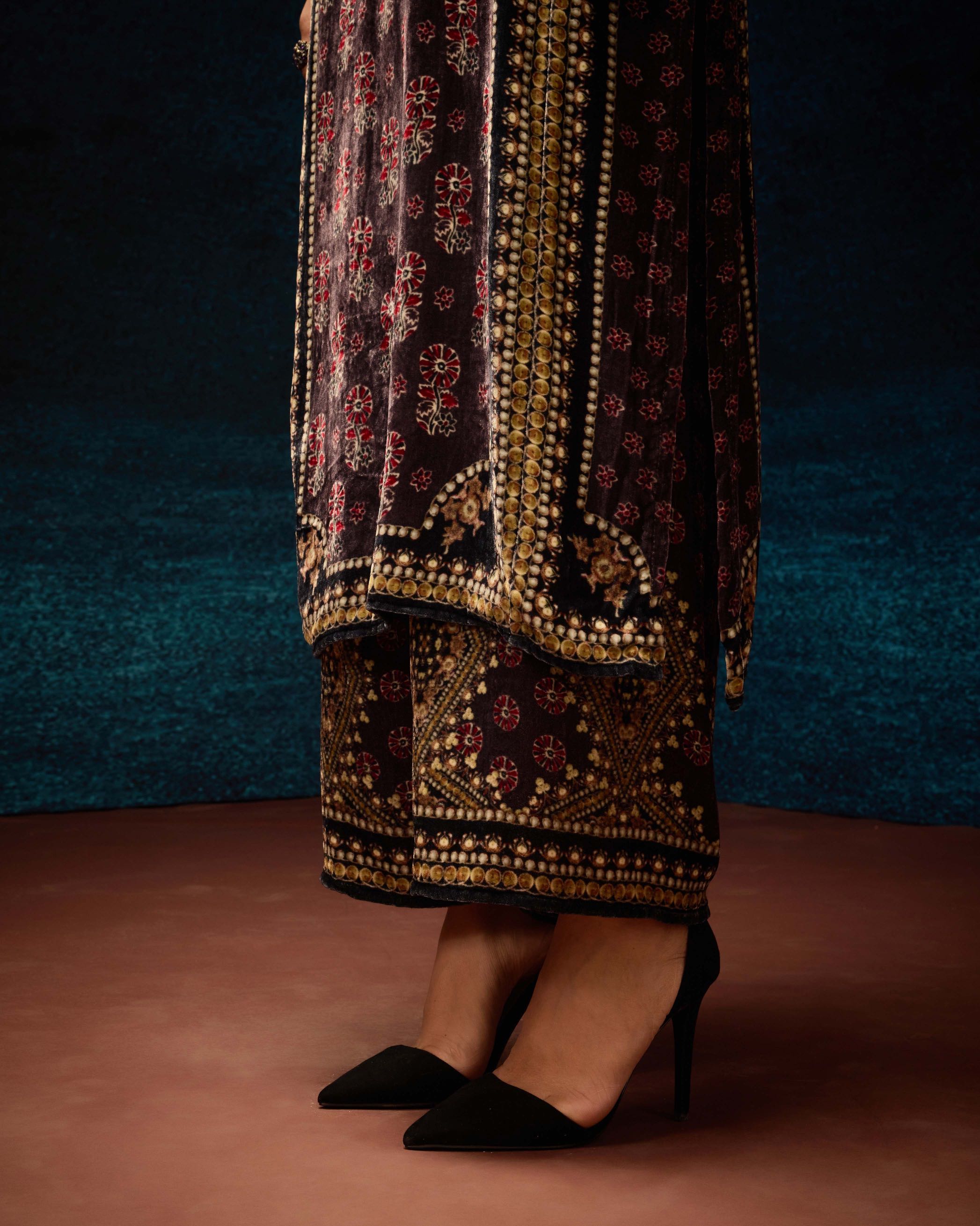 Ajrakh : Ghazala - Burgundy
