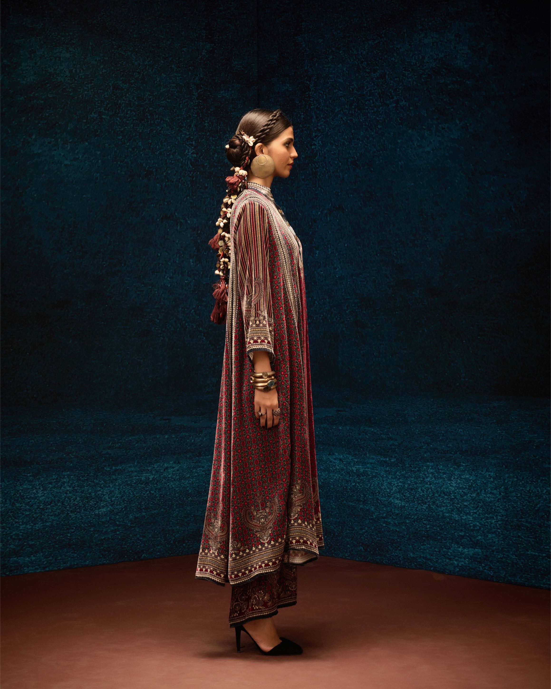 Ajrakh : Ada - Maroon