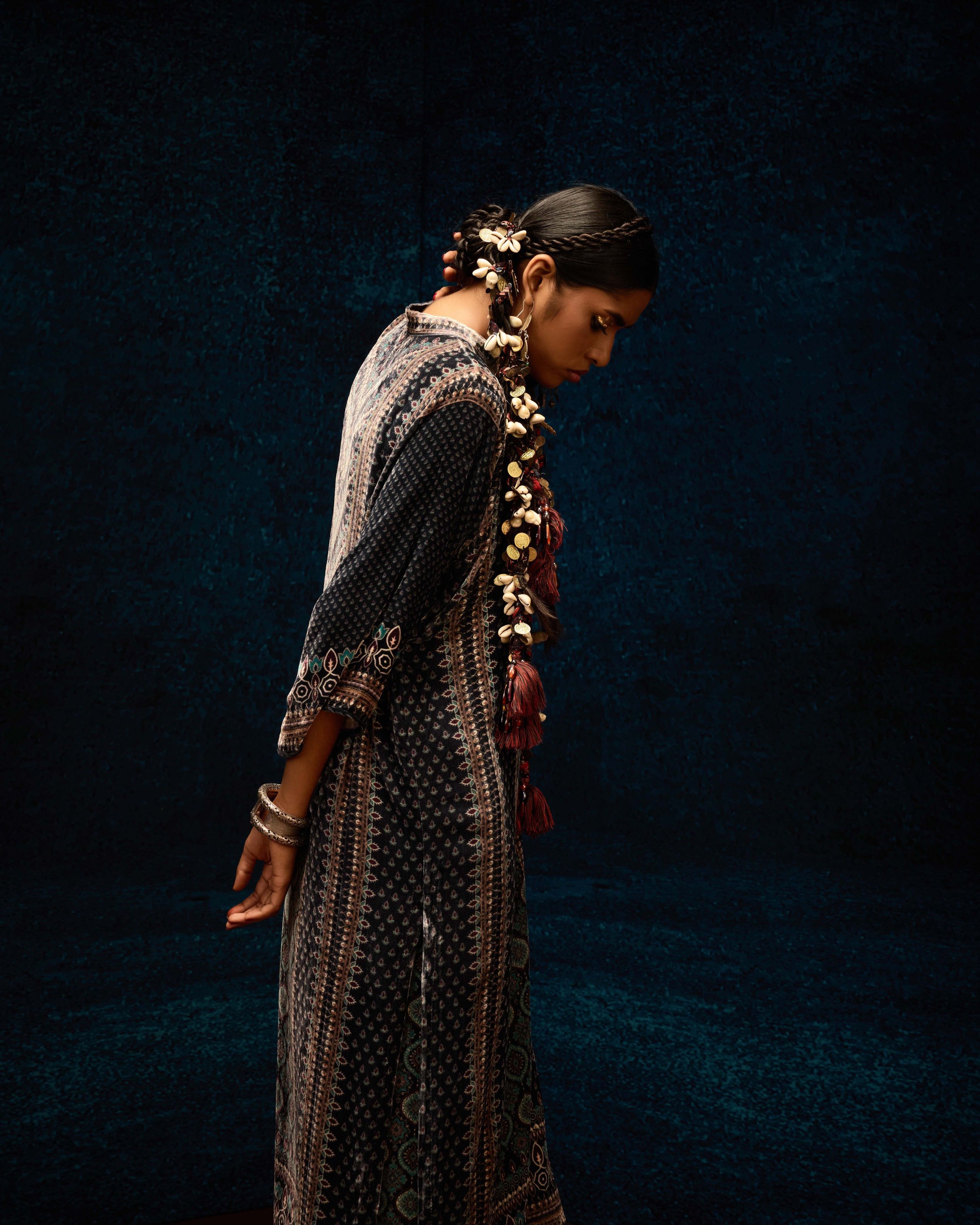 Ajrakh : Ghazala - Black