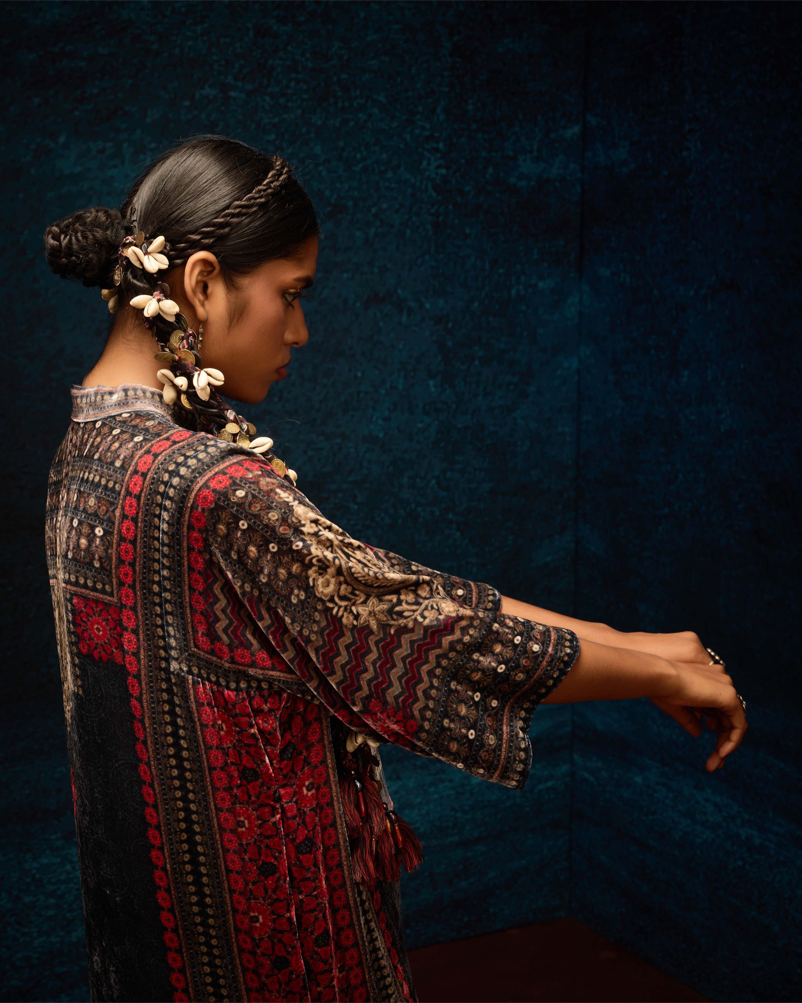 Ajrakh : Ghazala - Red/Black