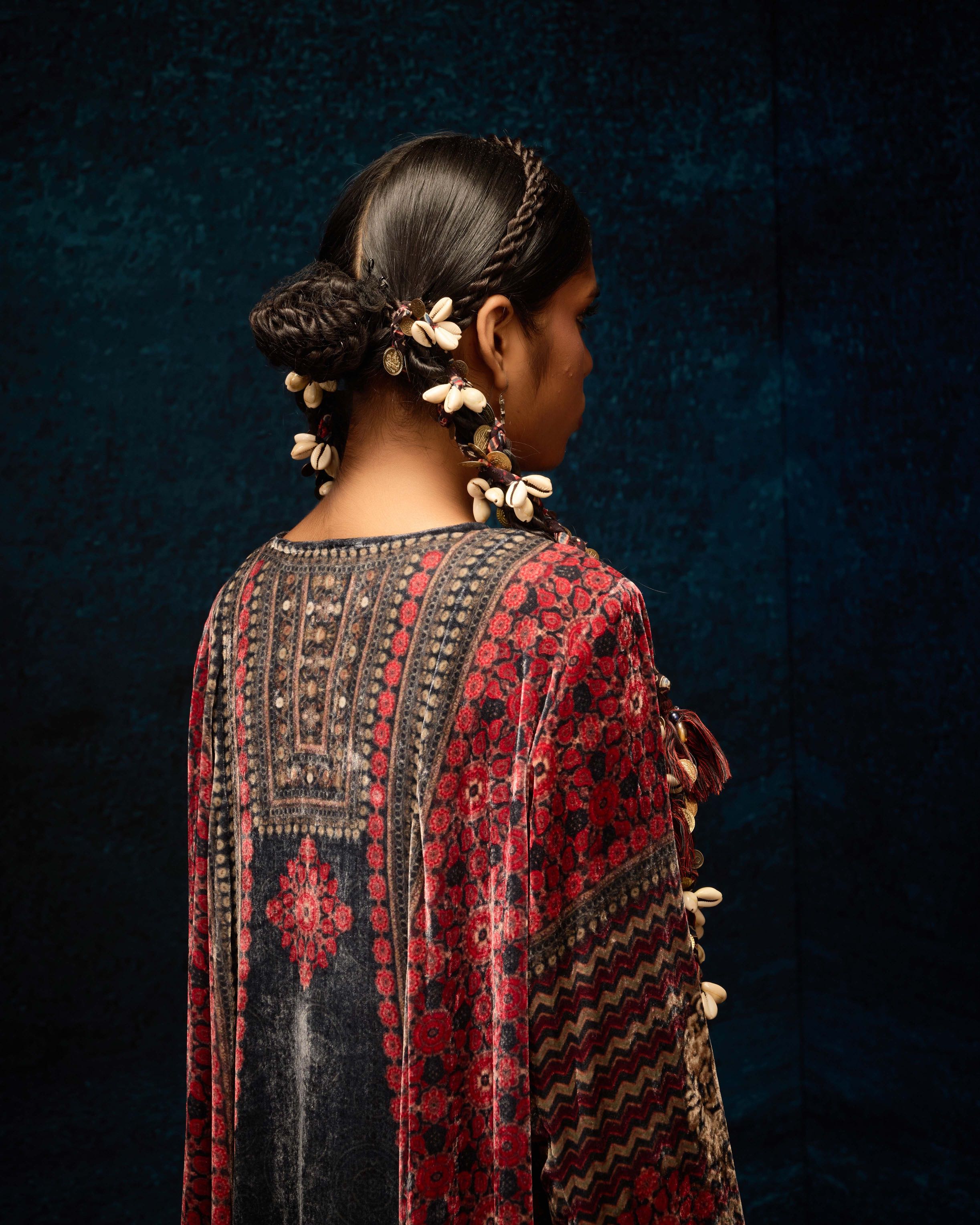 Ajrakh : Anisha - Red/Black