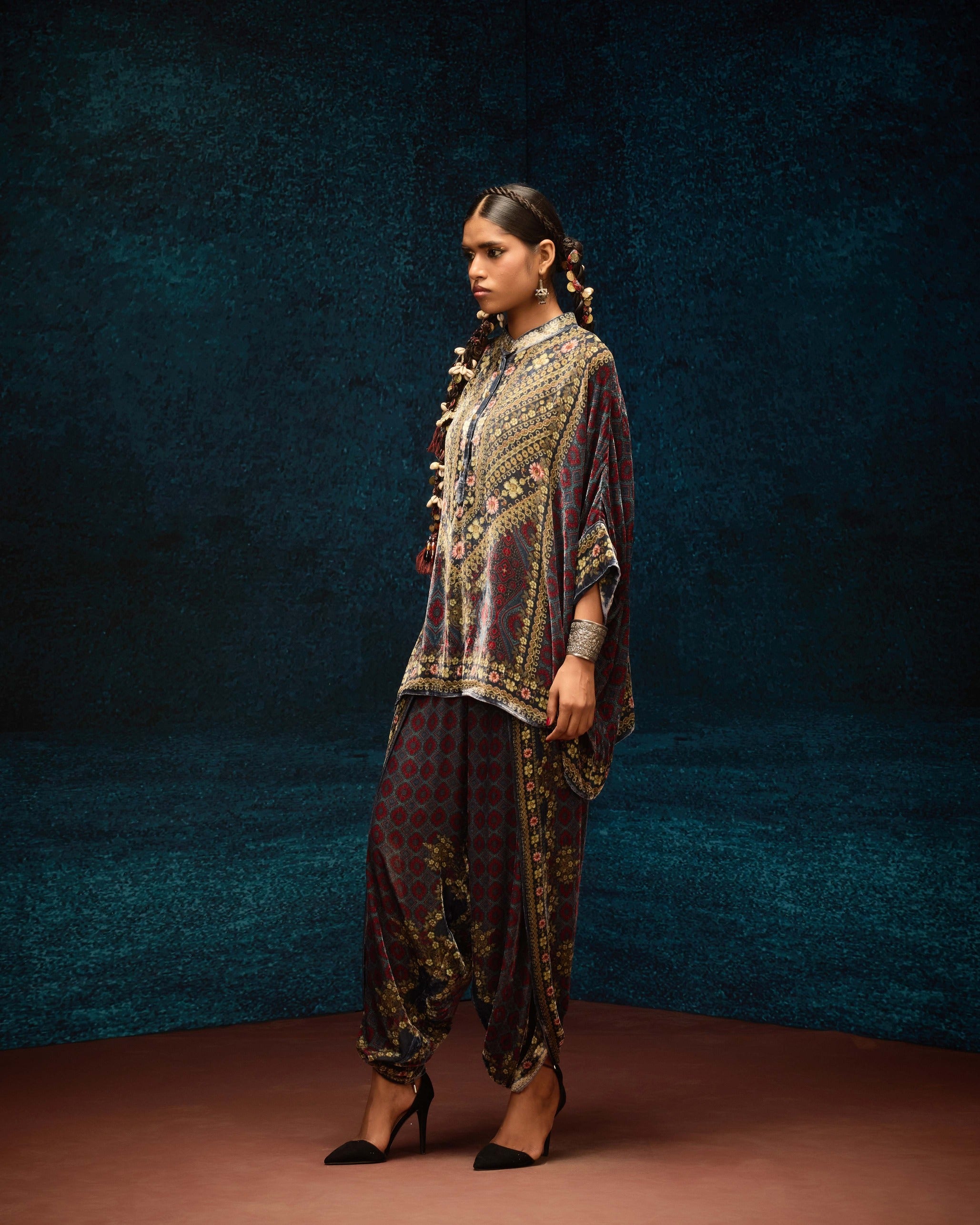 Ajrakh : Chanel - Blue/Maroon