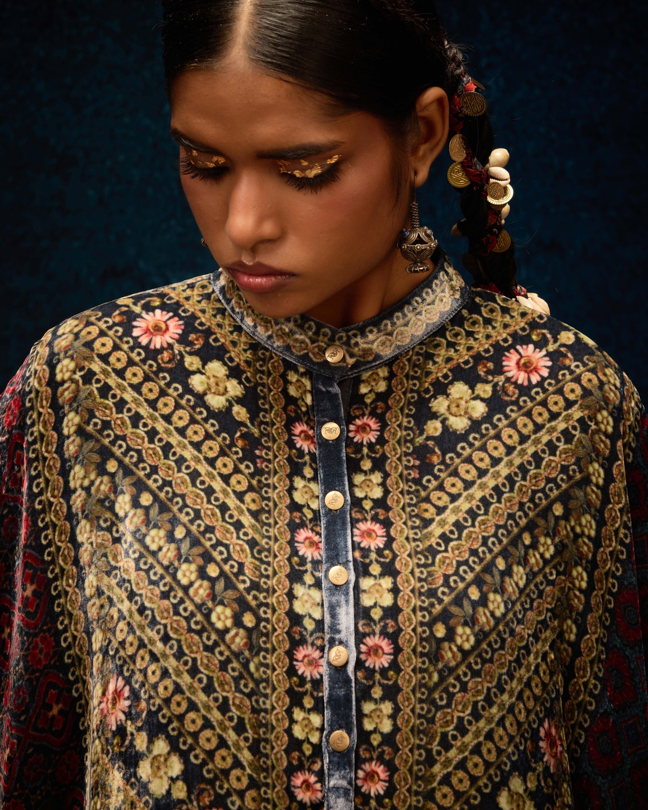 Ajrakh : Chanel - Blue/Maroon