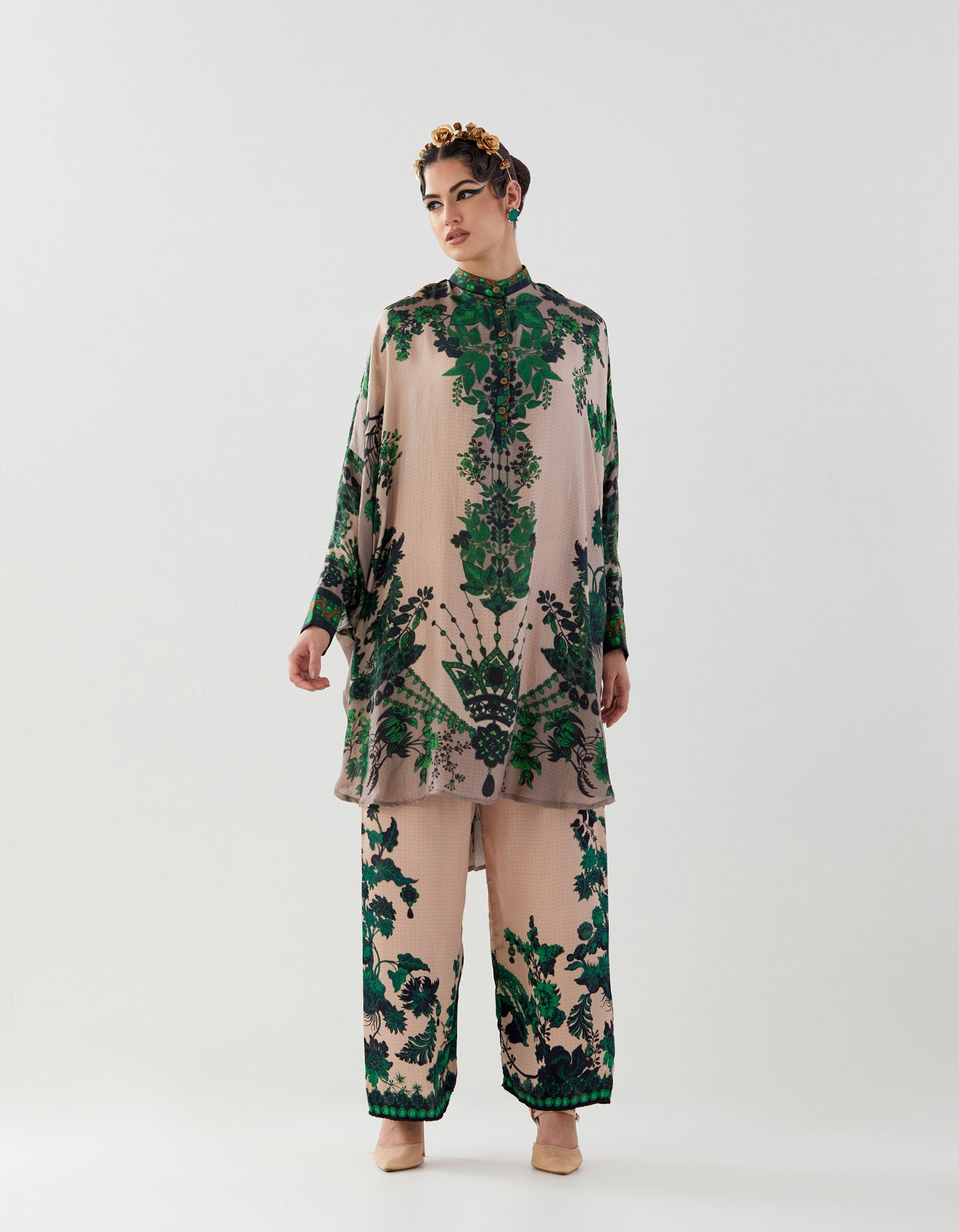 Nizam : Mabel - Nude/Emerald