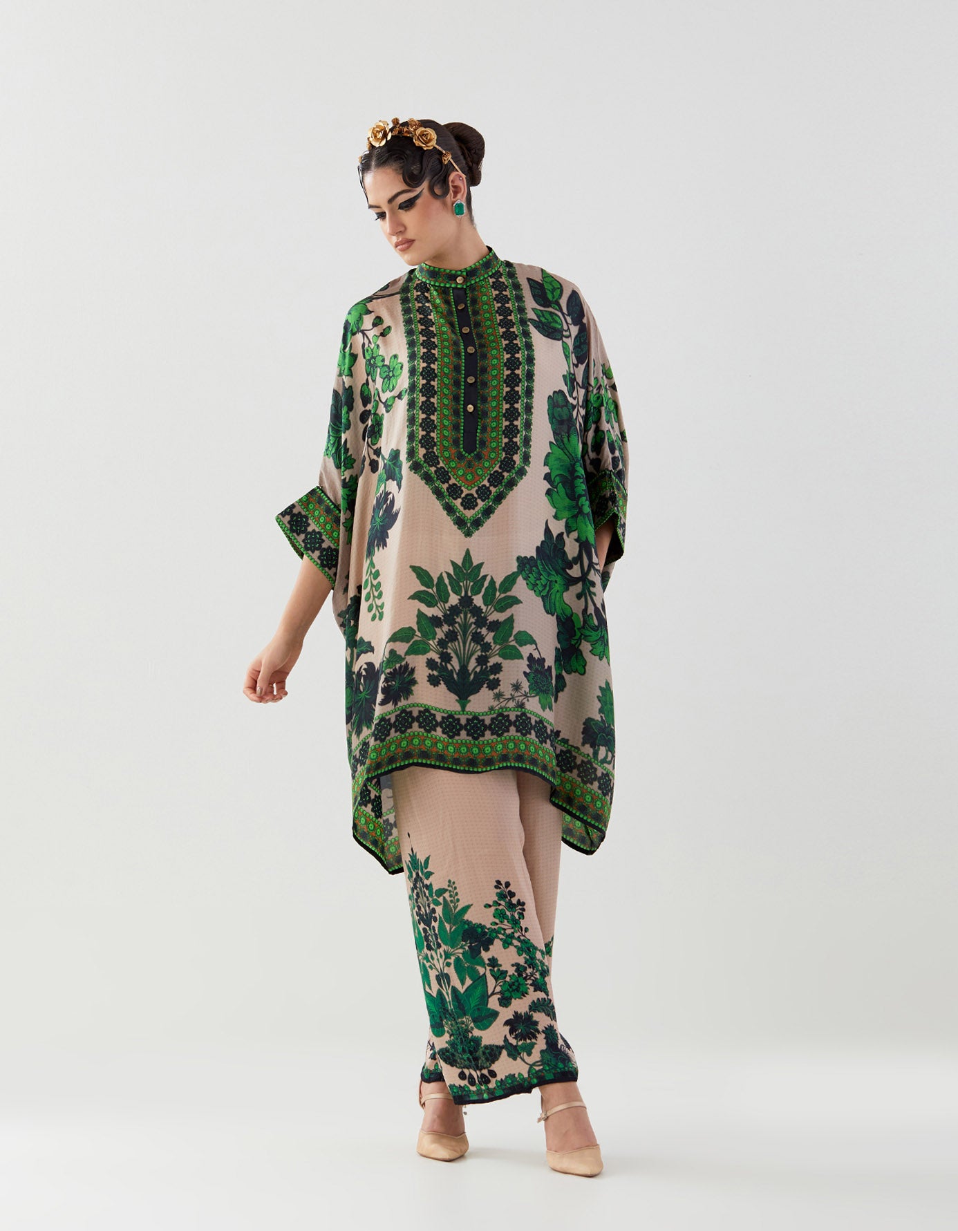 Nizam : Chanel 36" - Nude/Emerald