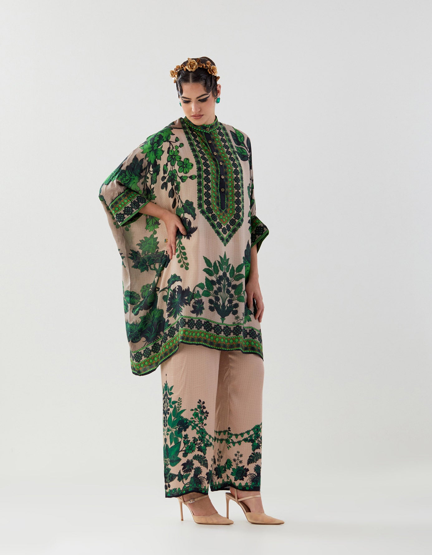 Nizam : Chanel 36" - Nude/Emerald