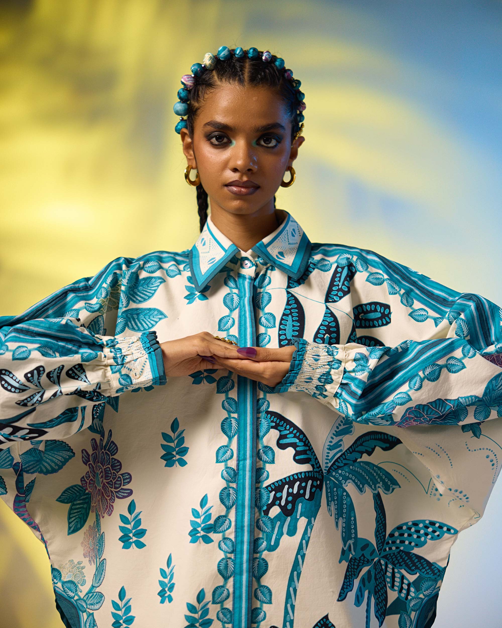 Jamaica : Faiza - Ivory/Blue