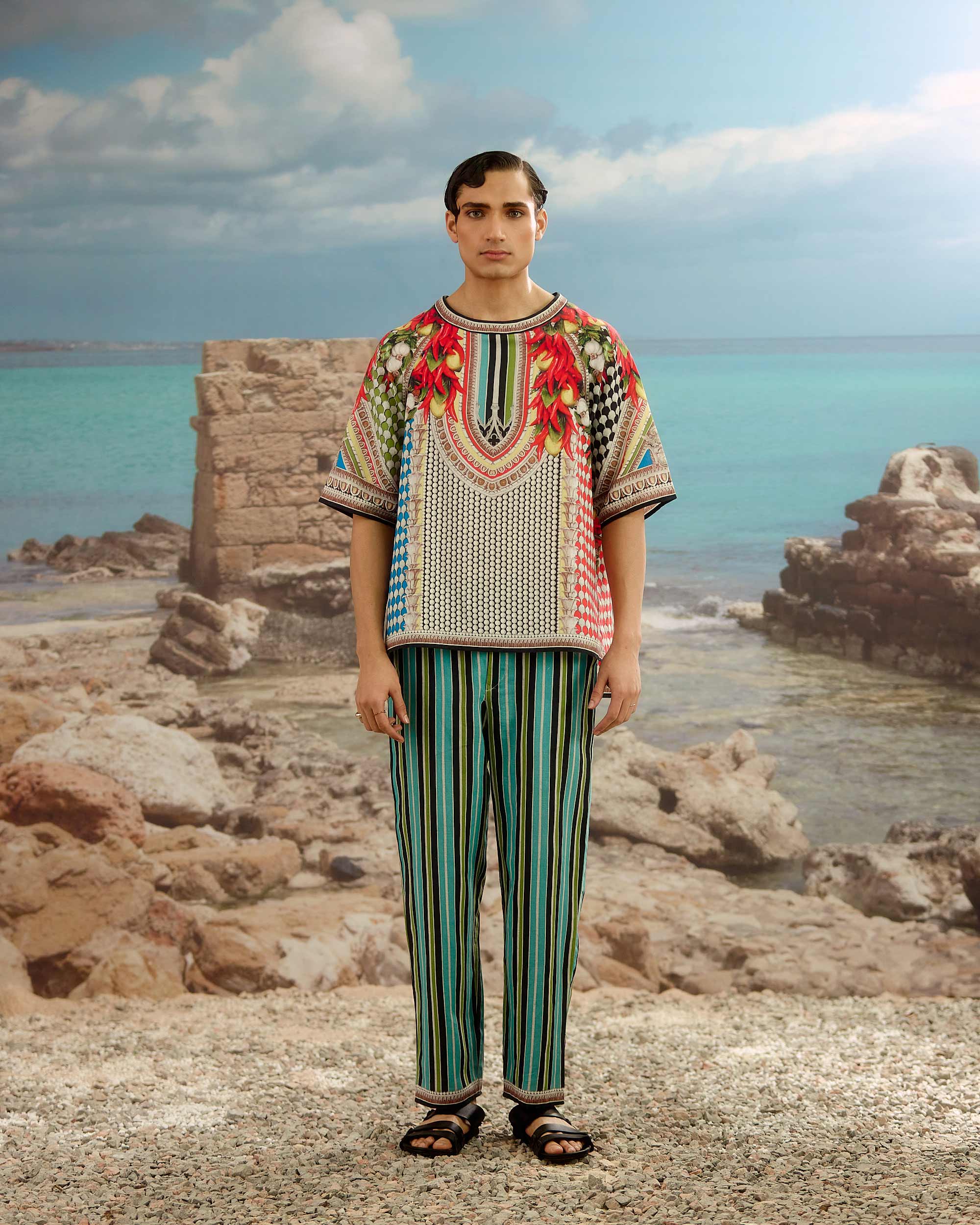 Orvieto : Timothy - Aqua/Red