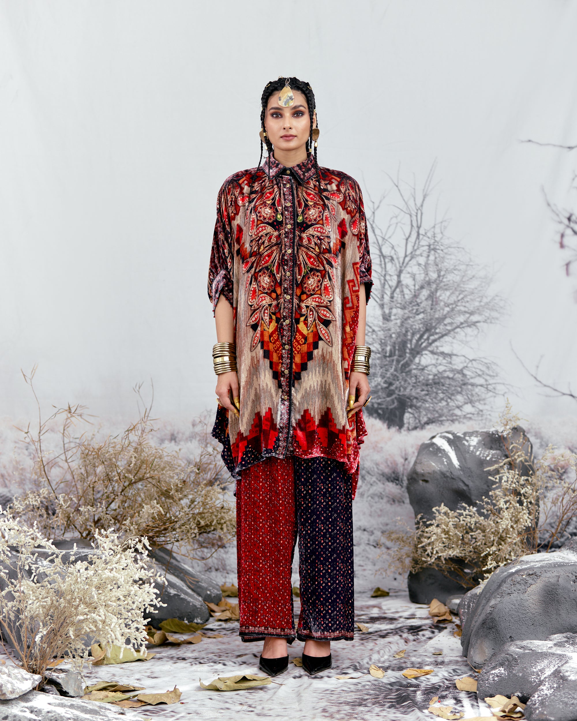 Tijori : Kamara - Indigo/Red
