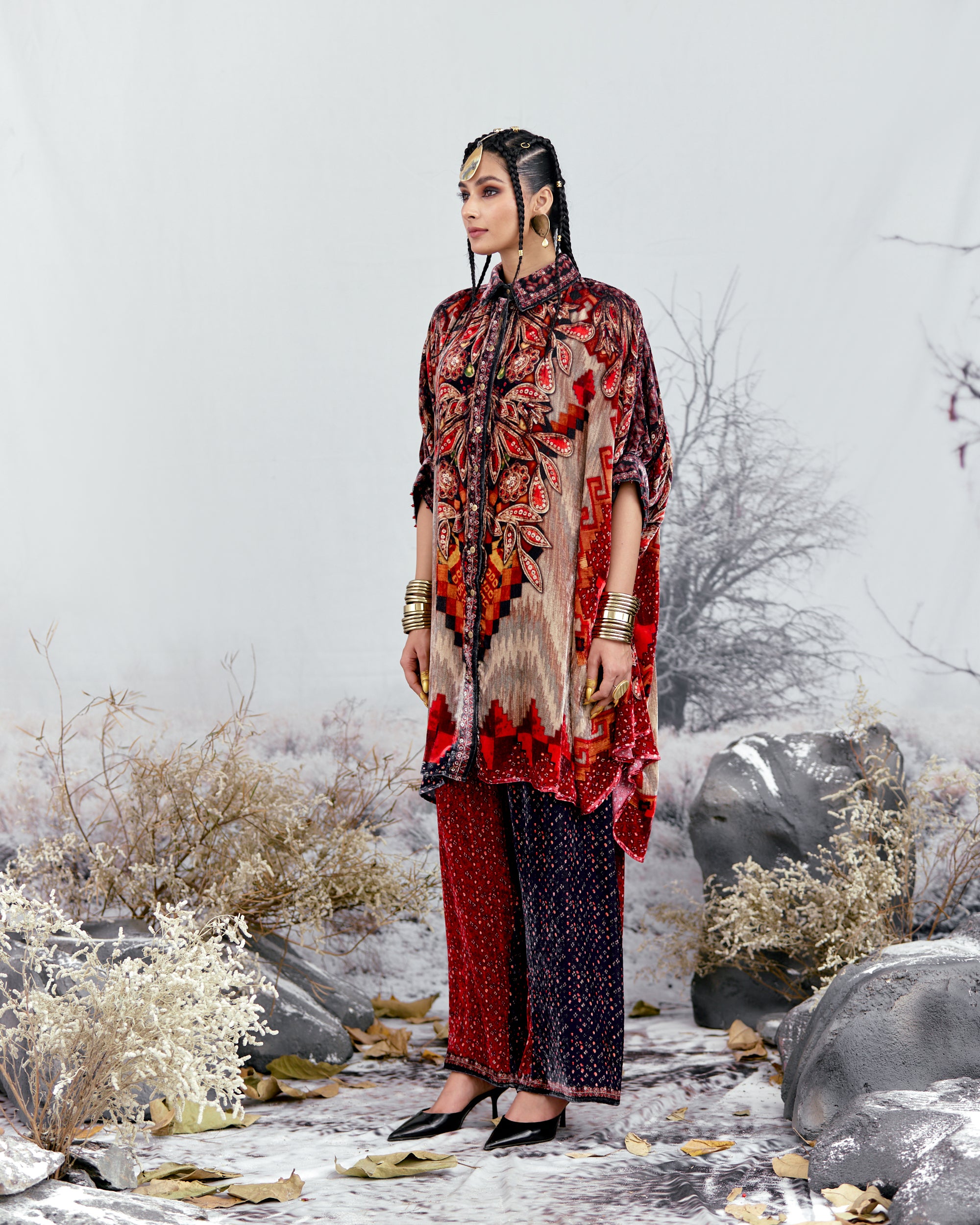 Tijori : Kamara - Indigo/Red