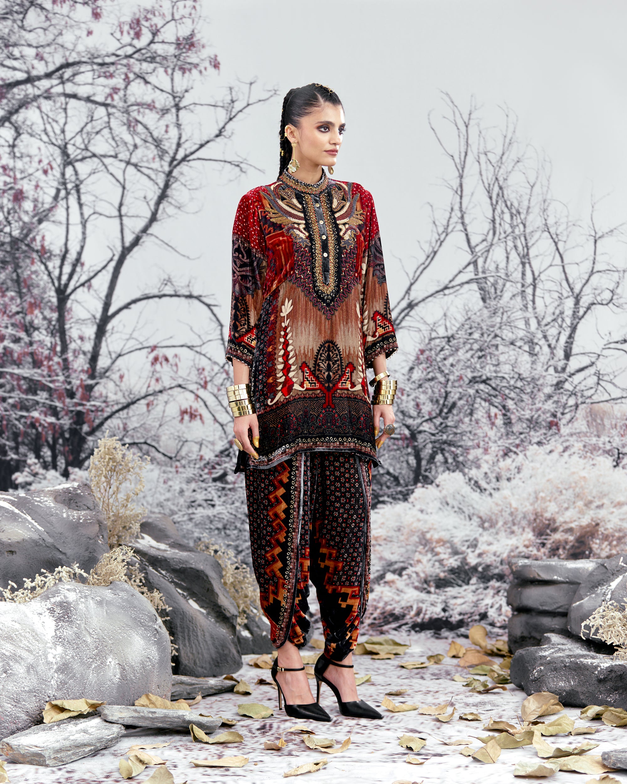 Tijori : Reza - Taupe/Red