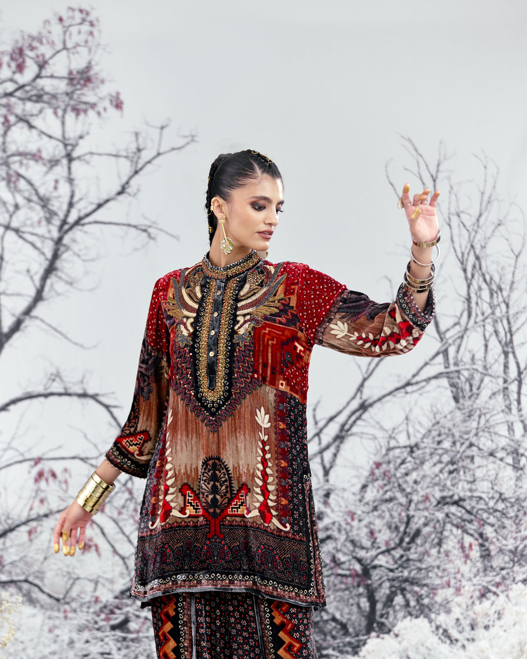 Tijori : Reza - Taupe/Red
