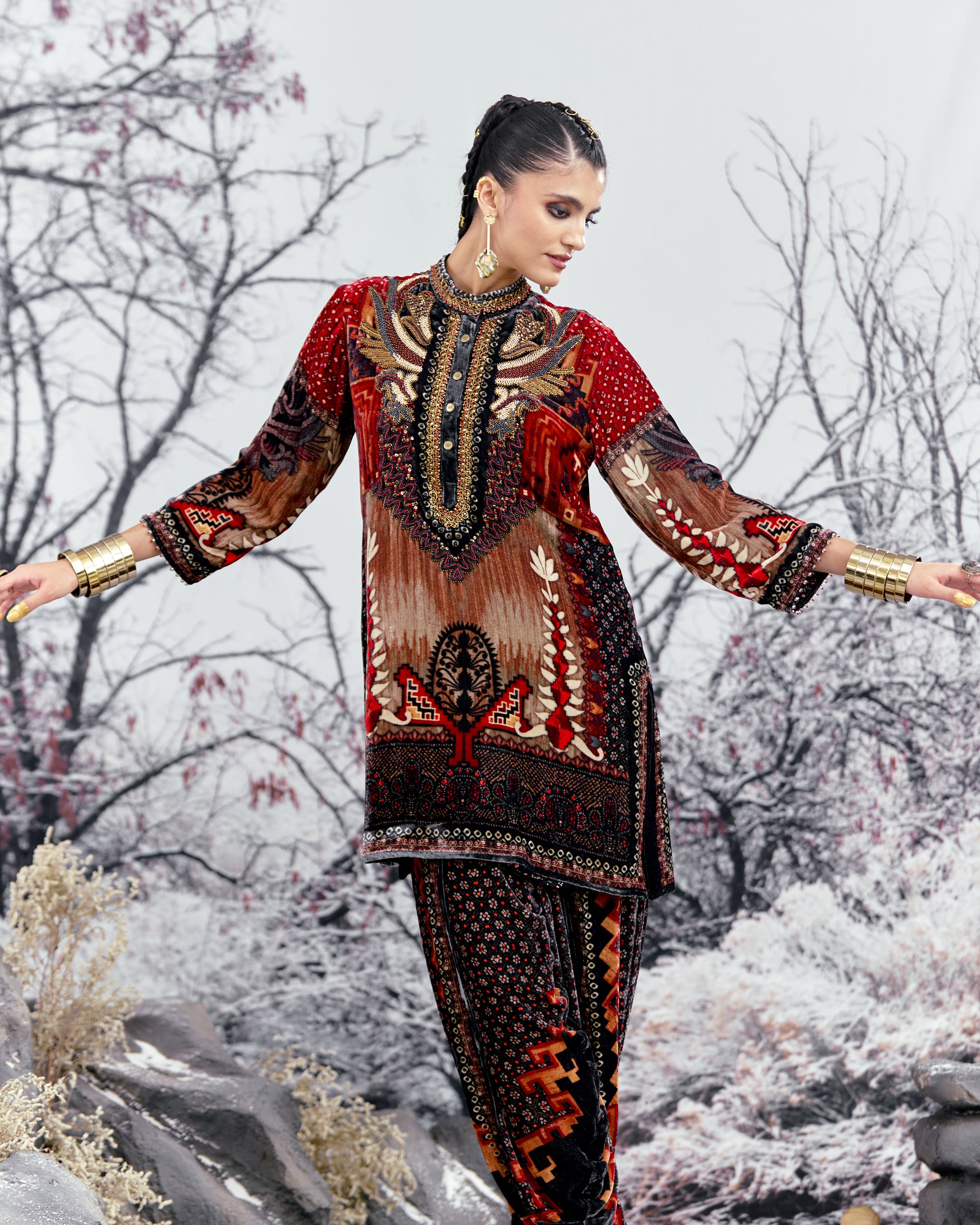 Tijori : Reza - Taupe/Red