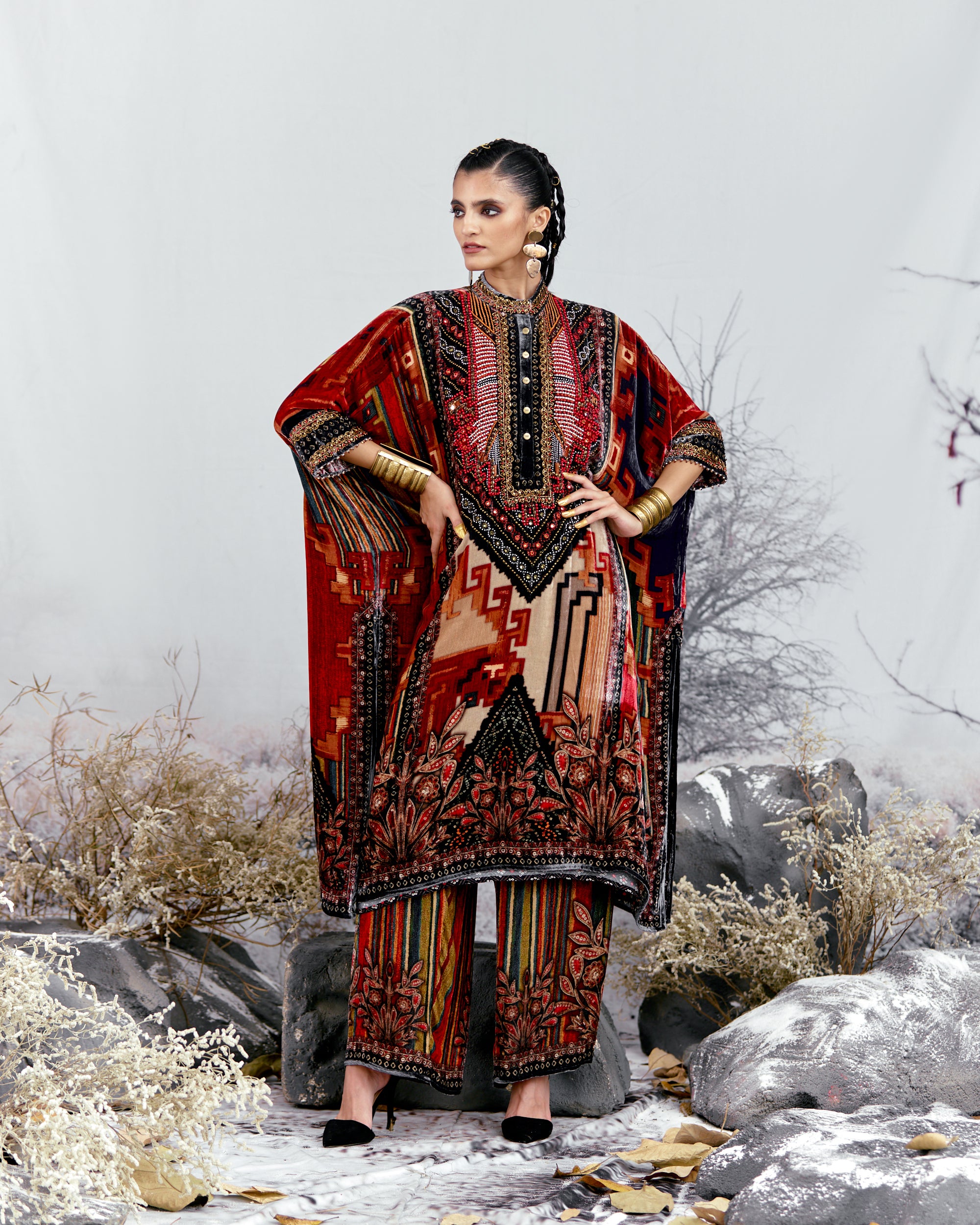 Tijori : Chantelle - Red/Beige
