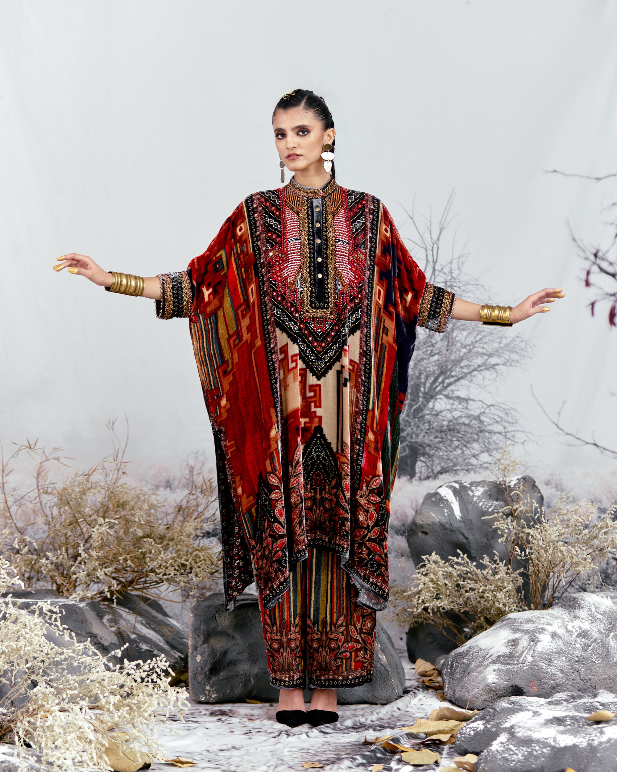 Tijori : Chantelle - Red/Beige