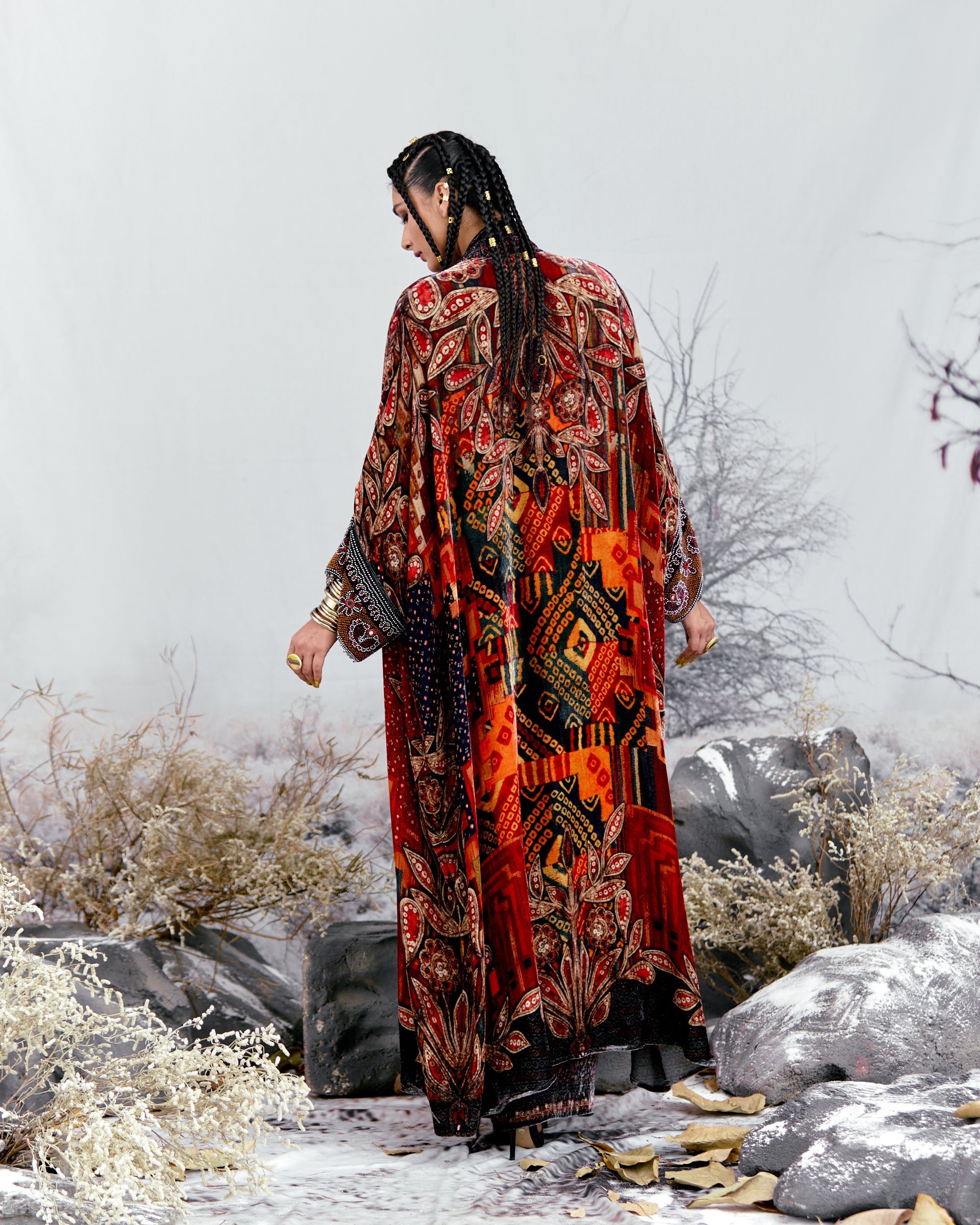 Tijori : Abaya - Red/Multi