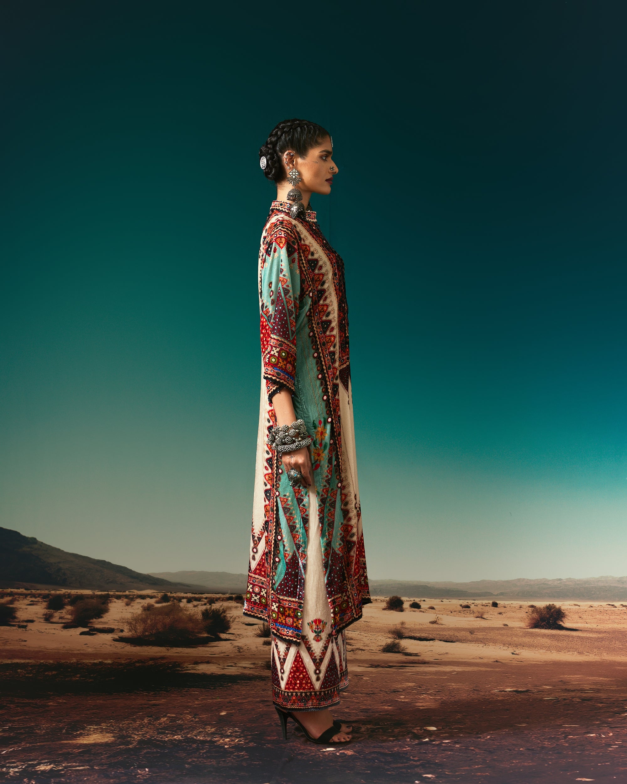Kutch : Ghazala - Eggshell/Rose/Aqua
