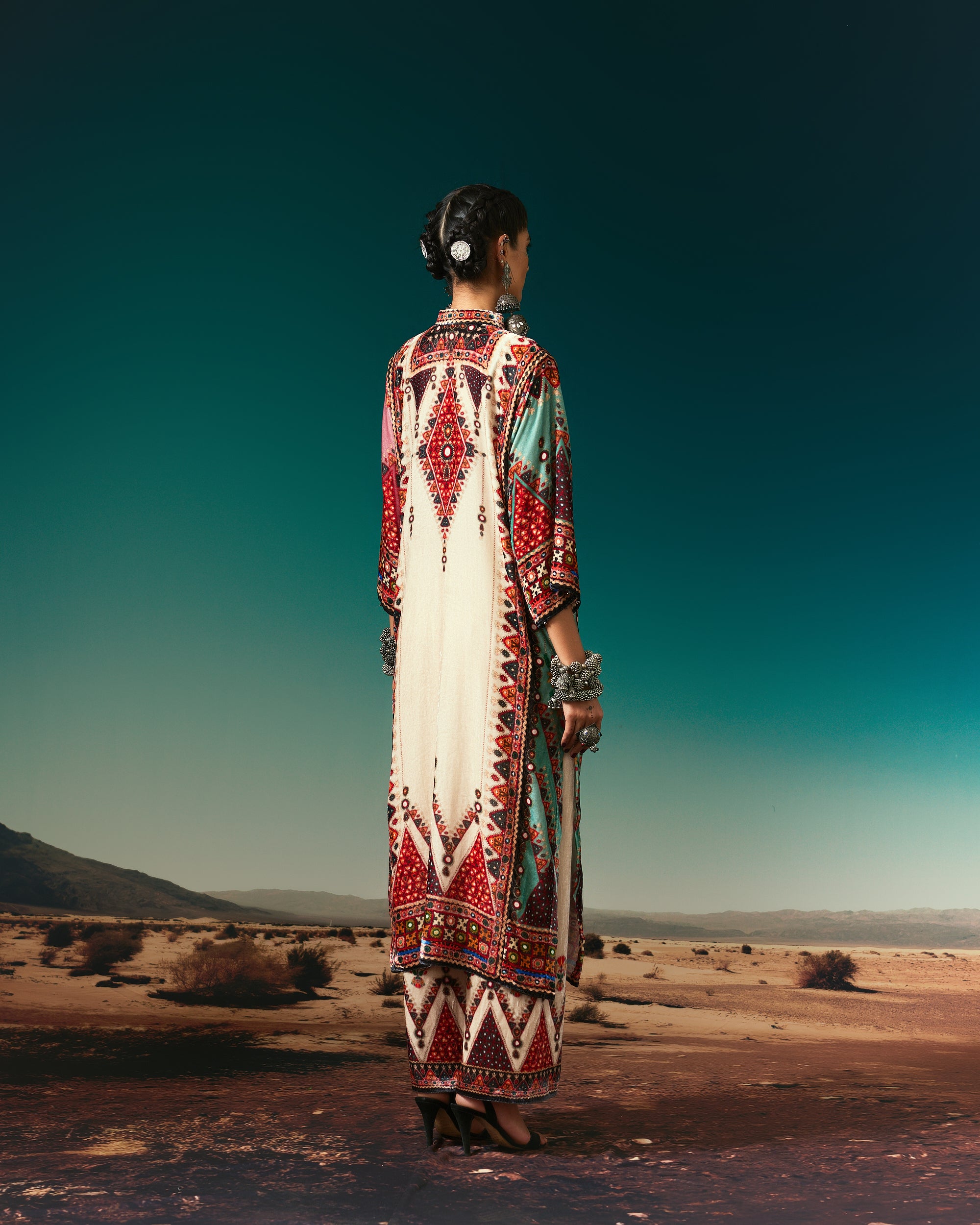 Kutch : Ghazala - Eggshell/Rose/Aqua