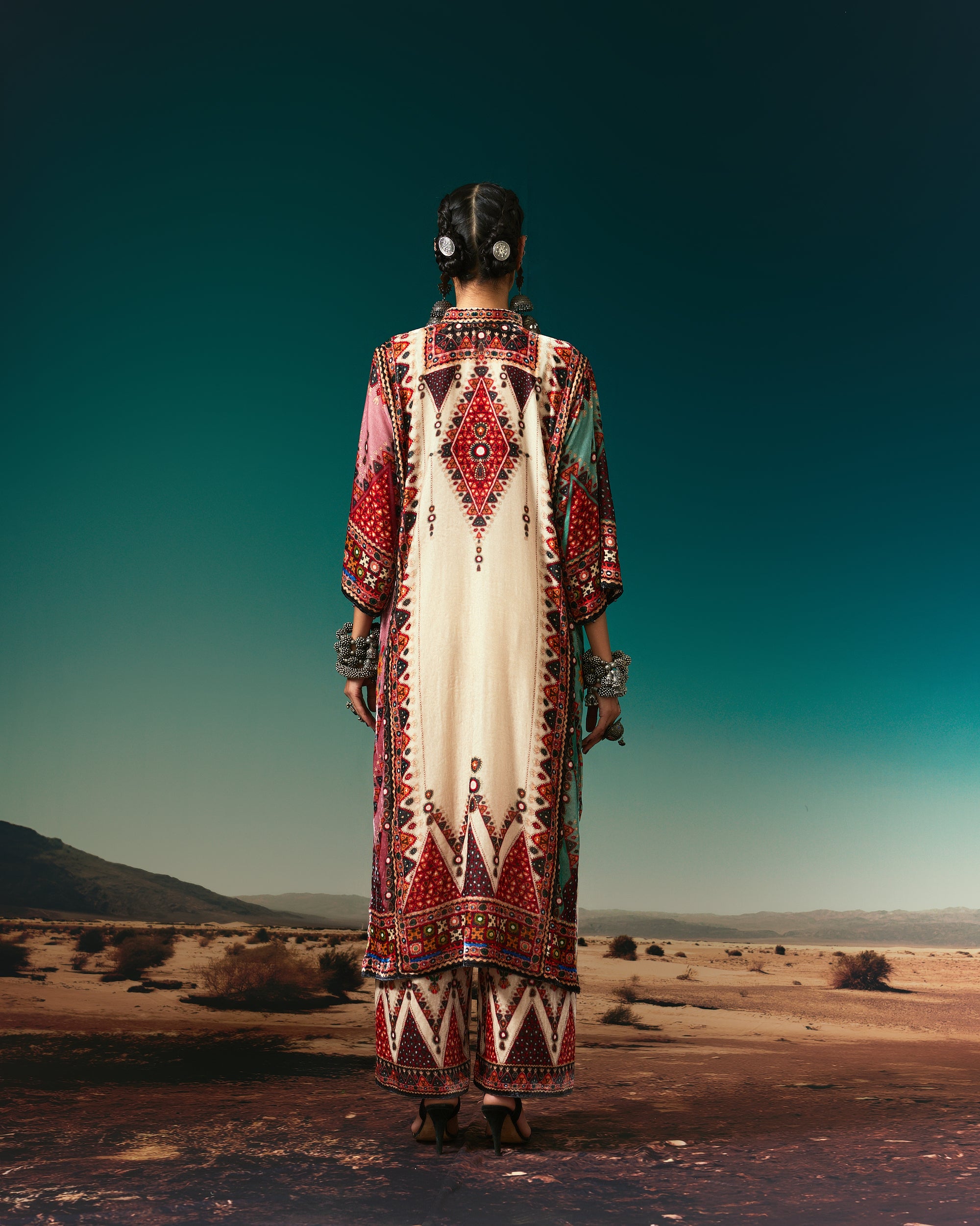 Kutch : Ghazala - Eggshell/Rose/Aqua